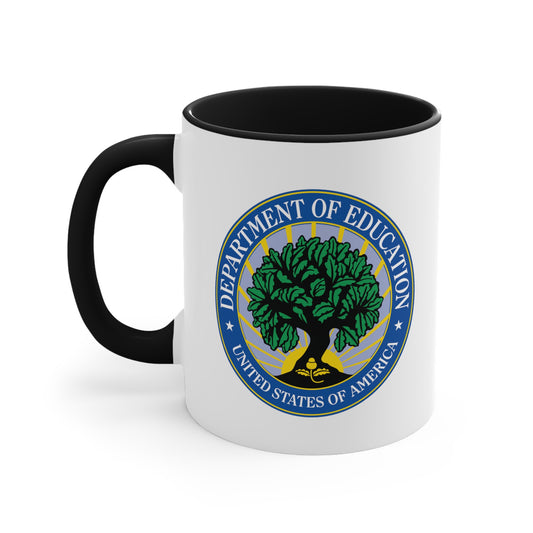 Department of Education Coffee Mug - Double Sided Black Accent White Ceramic 11oz by TheGlassyLass.com