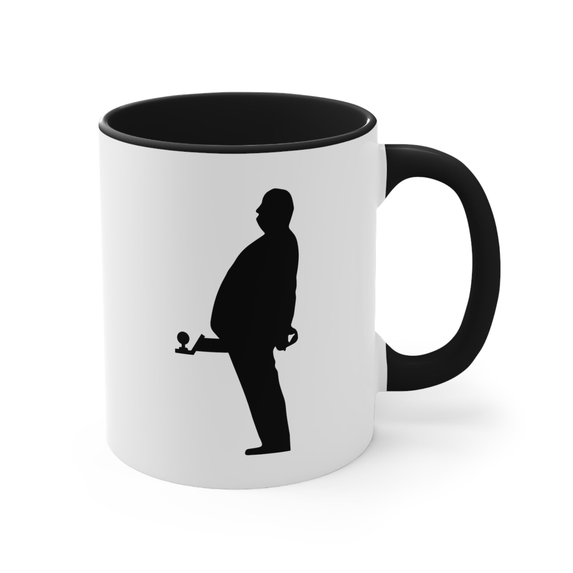 Hitchcock Presents Coffee Mug - Double Sided Black Accent White Ceramic 11oz by TheGlassyLass.com