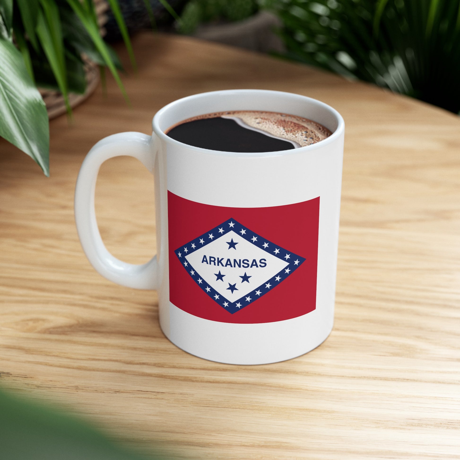 Arkansas State Flag - Double Sided White Ceramic Coffee Mug 11oz by TheGlassyLass.com