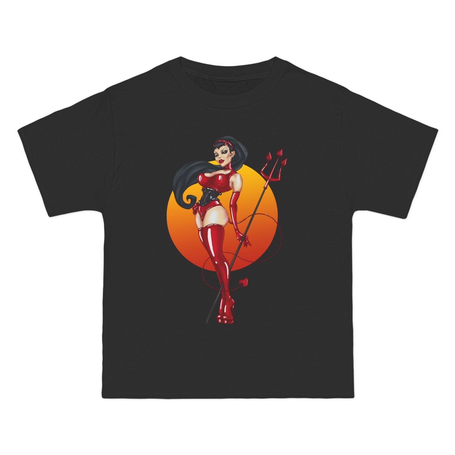 Devil Girl Anime T-Shirt: (Hanes Beefy-T 100% Preshrunk Cotton Custom Printed by TheGlassyLass.com