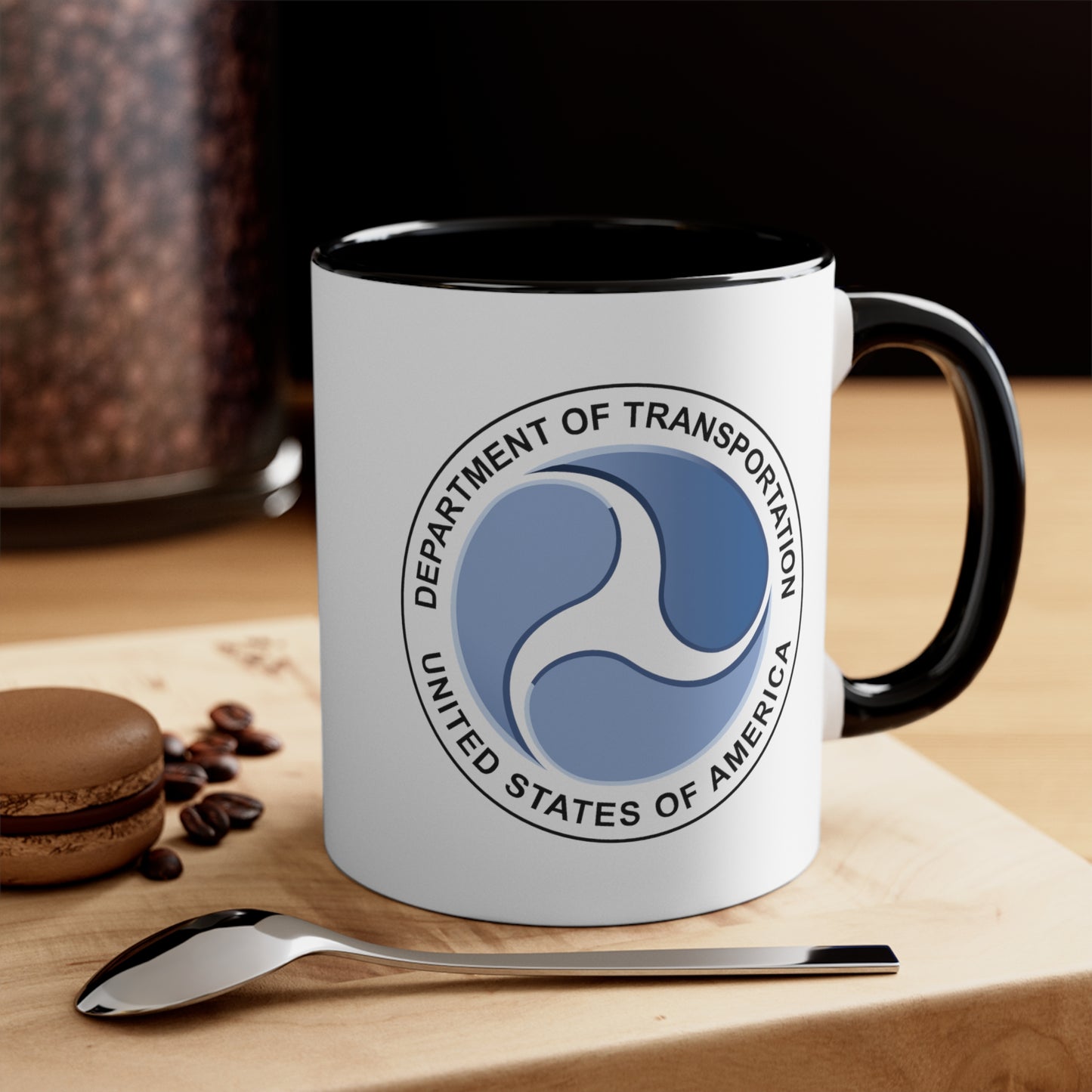 Department of Transportation Coffee Mug - Double Sided Black Accent 11oz by TheGlassyLass.com