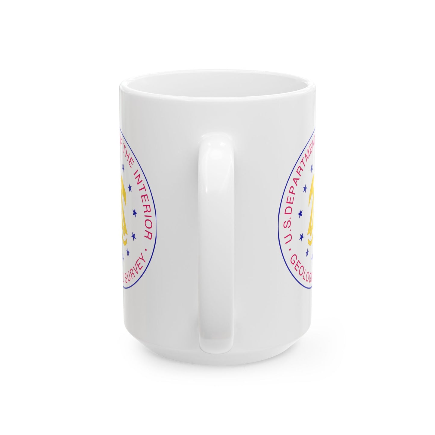 US Department of the Interior Geological Survey Coffee Mug - Double Sided Print, White Ceramic, 15oz by TheGlassyLass.com