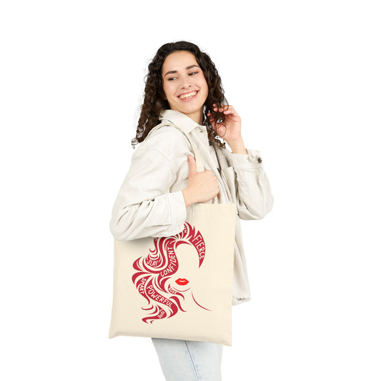 I Am Woman Logo Tote Bag - Heavyweight 100% Cotton Canvas by TheGlassyLass.com