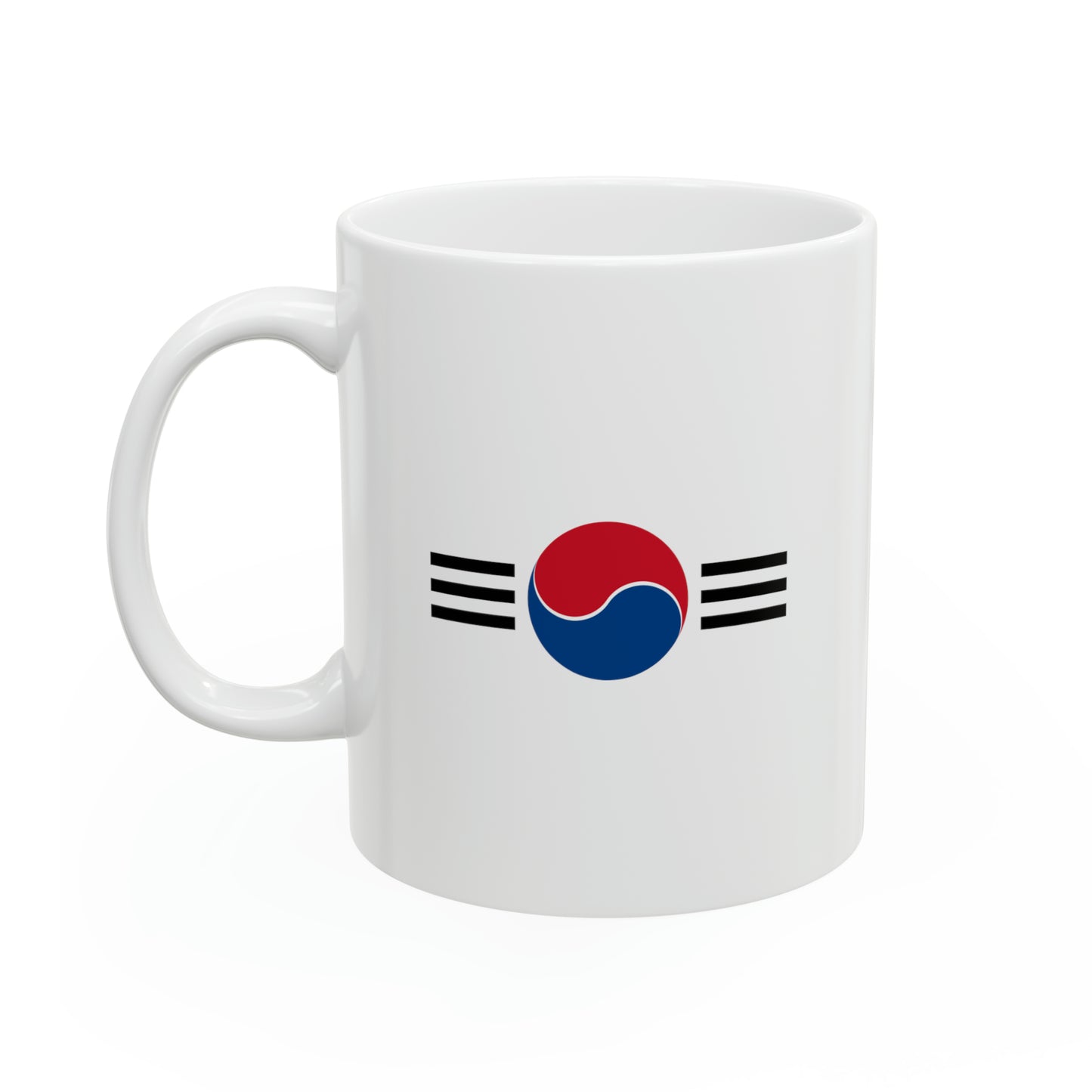 South Korean Air Force Roundel Coffee Mug - Double Sided White Ceramic 11oz - By TheGlassyLass.com