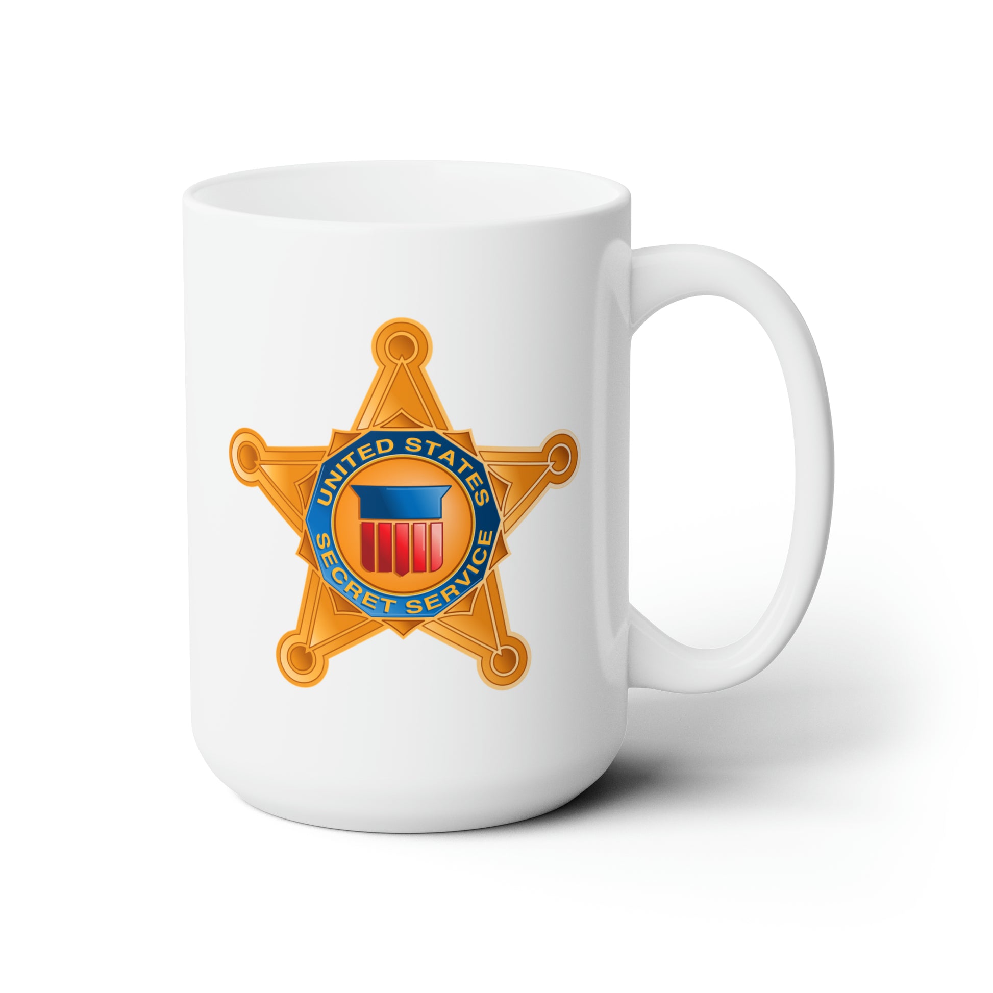 US Secret Service Coffee Mug - Double Sided White Ceramic 15oz by TheGlassyLass