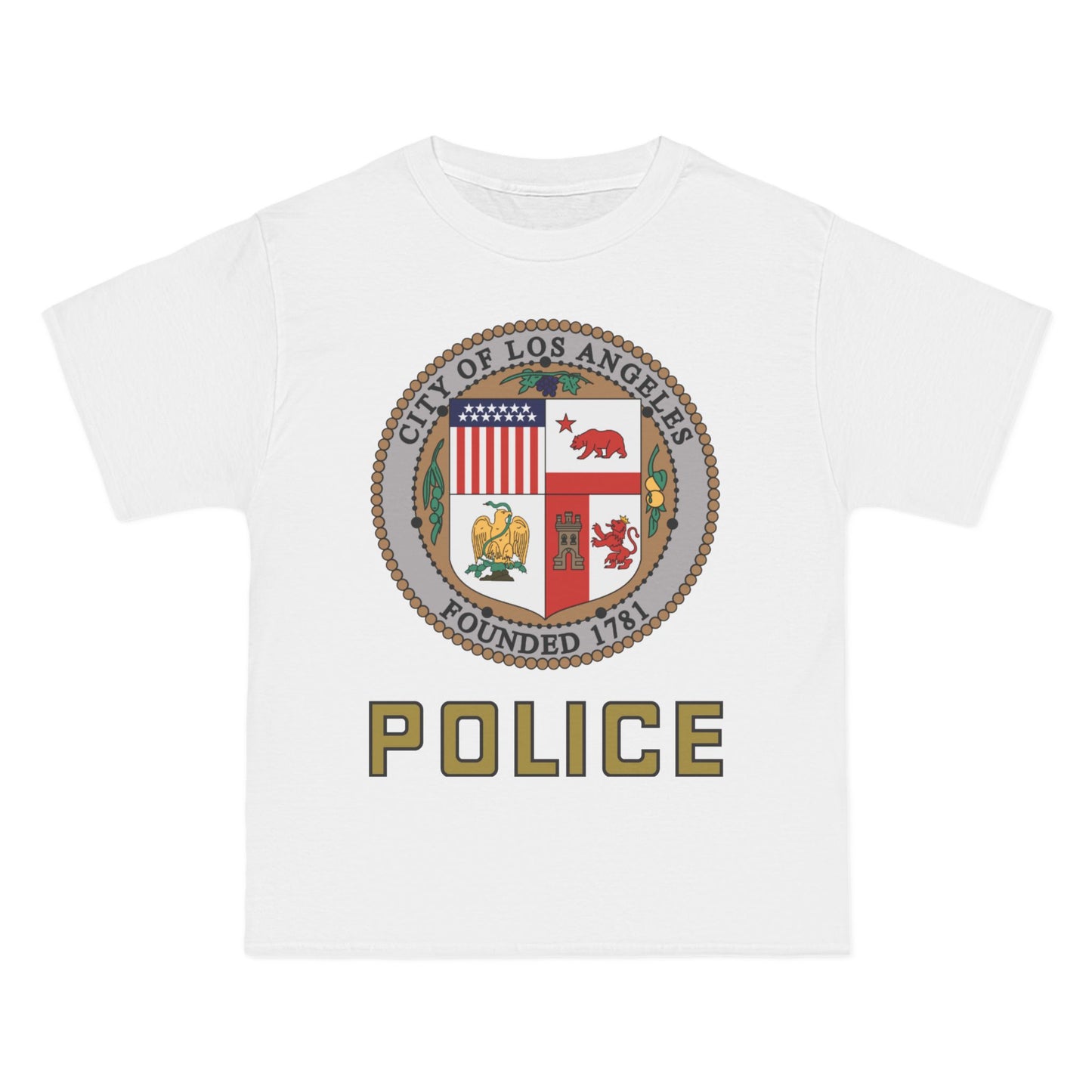 LAPD T-Shirt: (Hanes Beefy-T 100% Preshrunk Cotton Custom Printed by TheGlassyLass.com