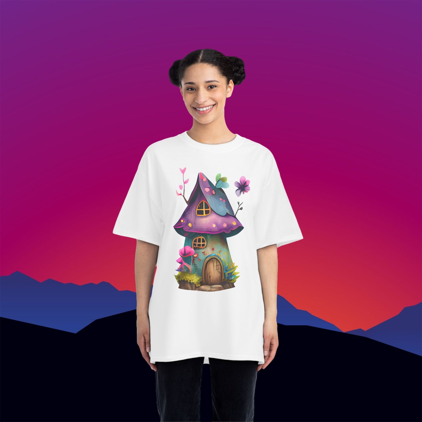 Fairy House T-Shirt: (Hanes Beefy-T 100% Preshrunk Cotton Custom Printed by TheGlassyLass.com