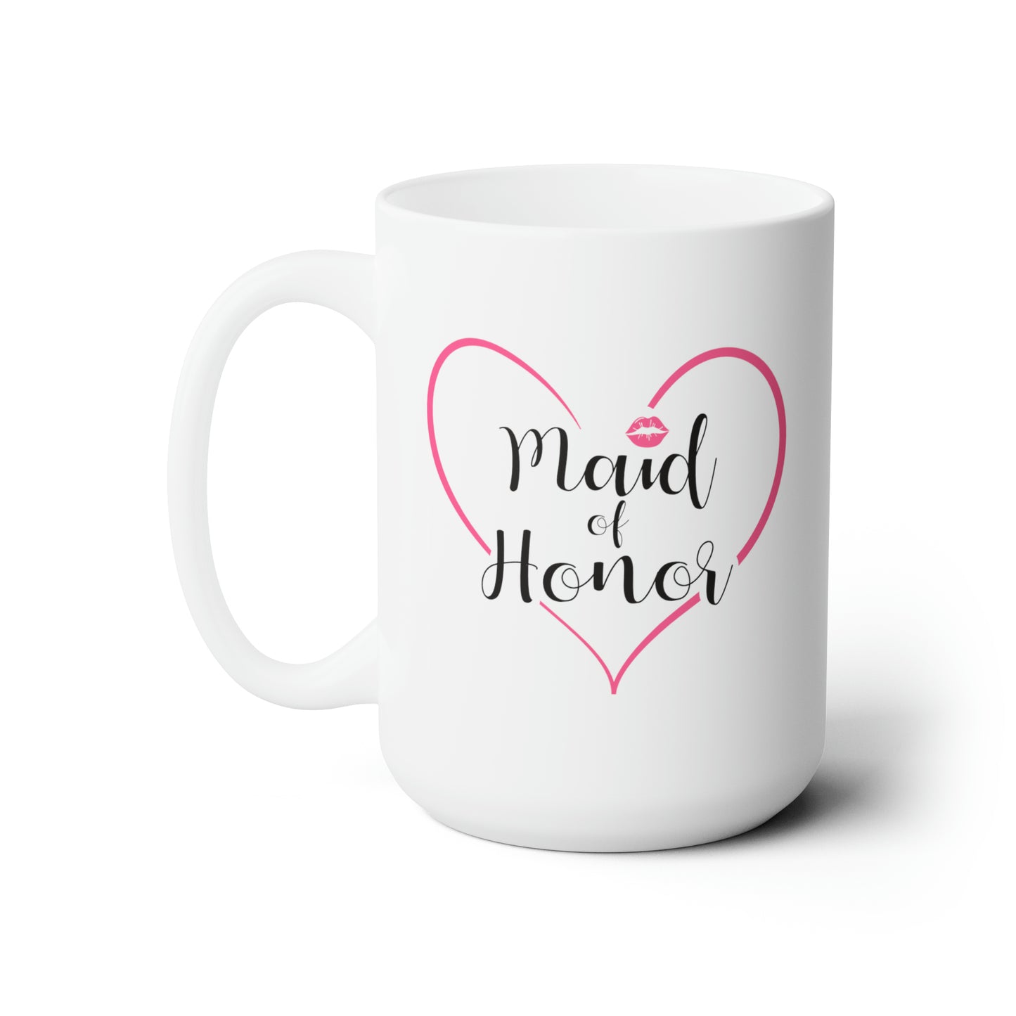 Maid of Honor Coffee Mug - Double Sided White Ceramic 15oz - by TheGlassyLass.com