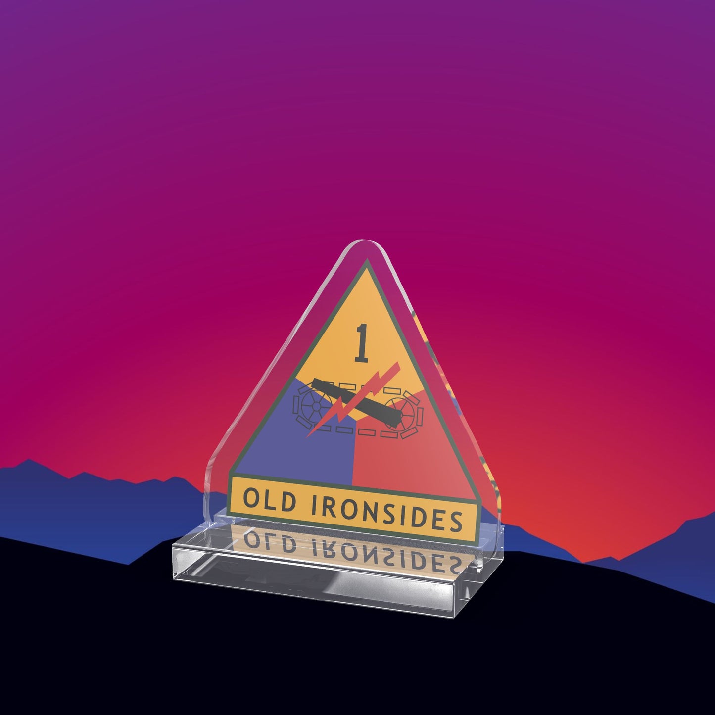 United States Army 1st Armored Division (Old Ironsides) Acrylic Standee by TheGlassyLass.com