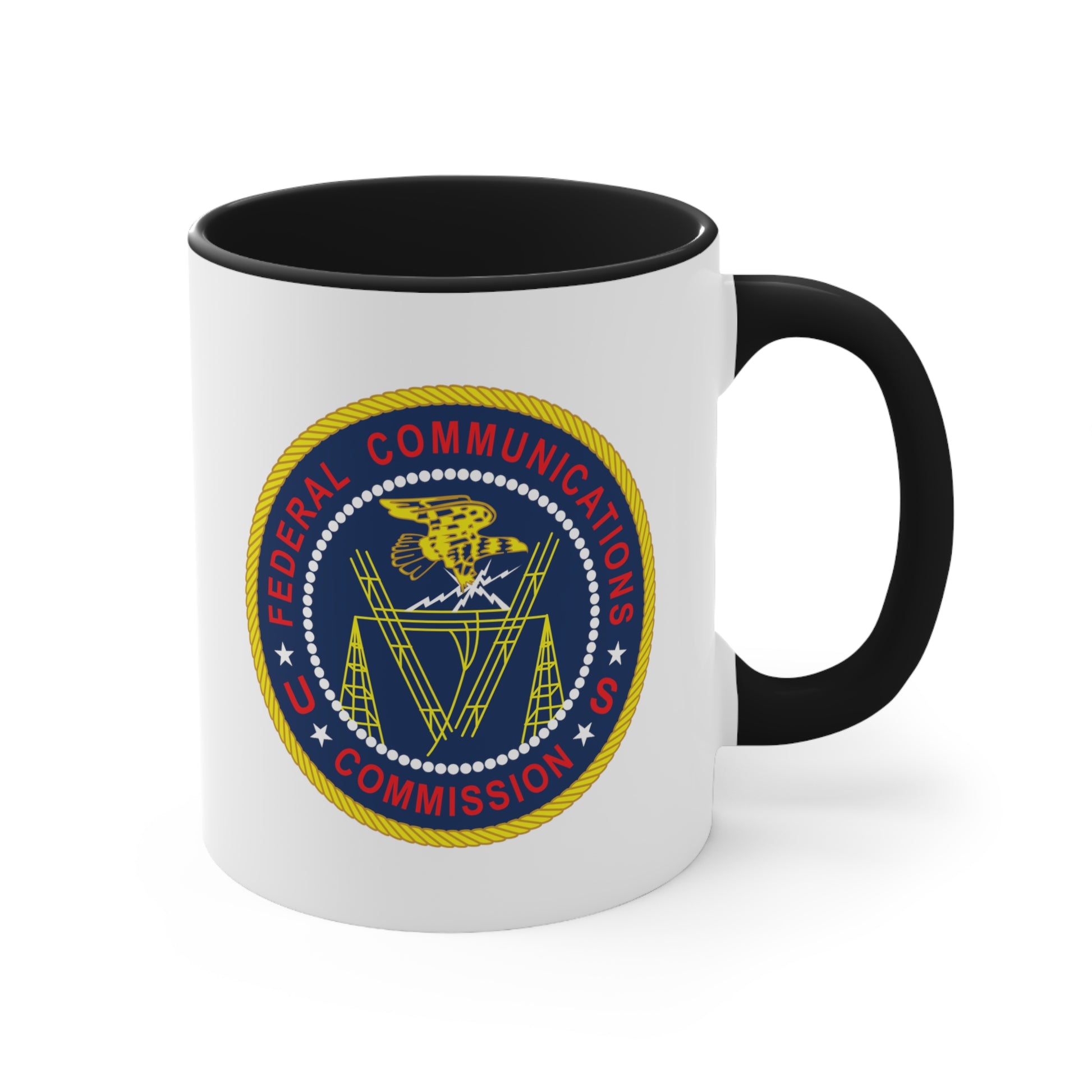 FCC Logo Coffee Mug - Double Sided Black Accent 11oz by TheGlassyLass.com