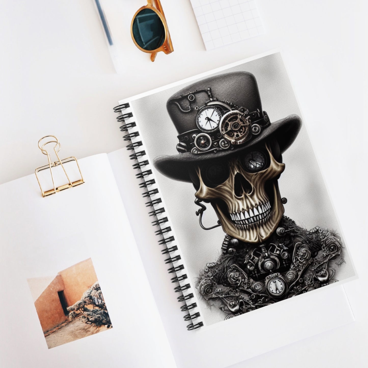 Steampunk Skeleton: Spiral Notebook - Log Books - Journals - Diaries - and More Custom Printed by TheGlassyLass.com