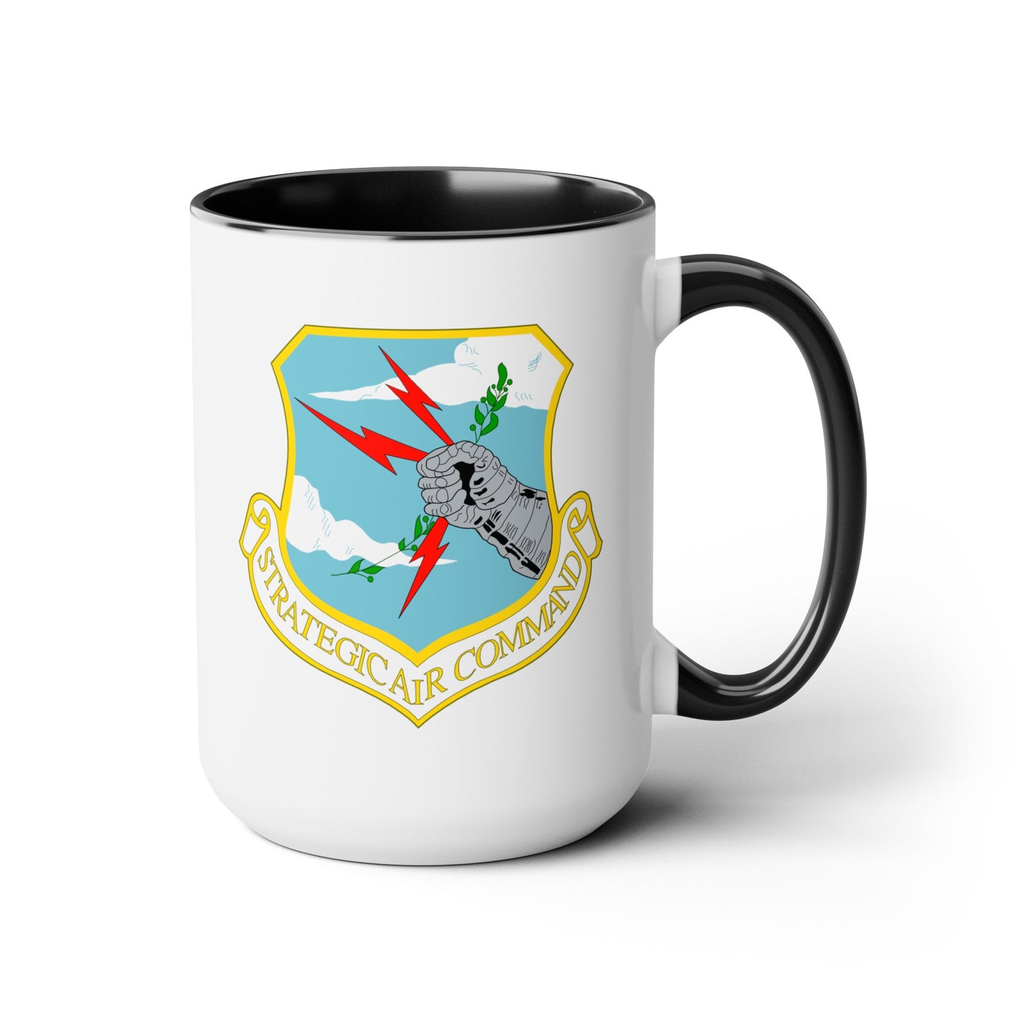 Strategic Air Command Coffee Mug - Double Sided Black Accent White Ceramic 15oz by TheGlassyLass.com