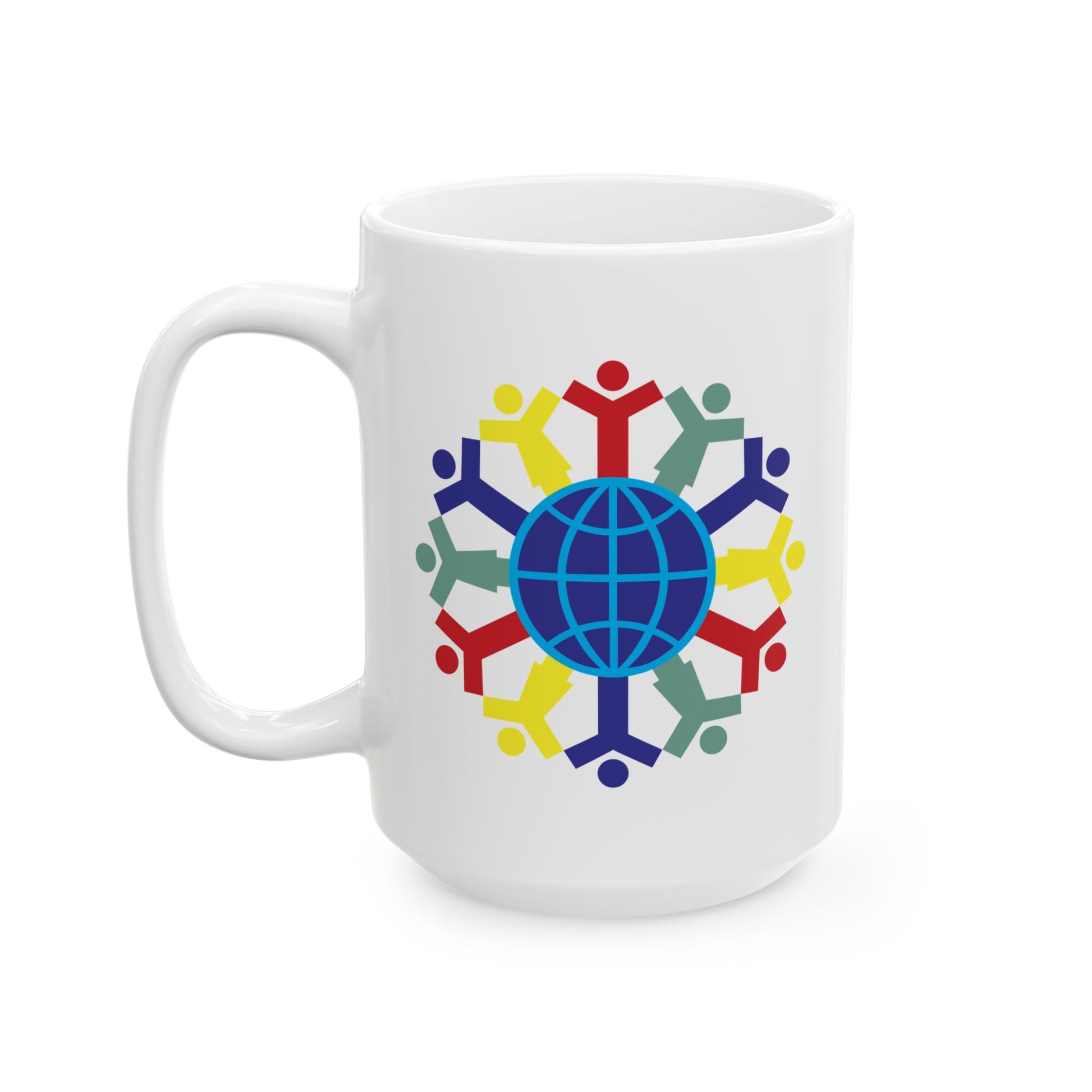 Joy To The World Coffee Mug - Double Sided White Ceramic 15oz by TheGlassyLass.com