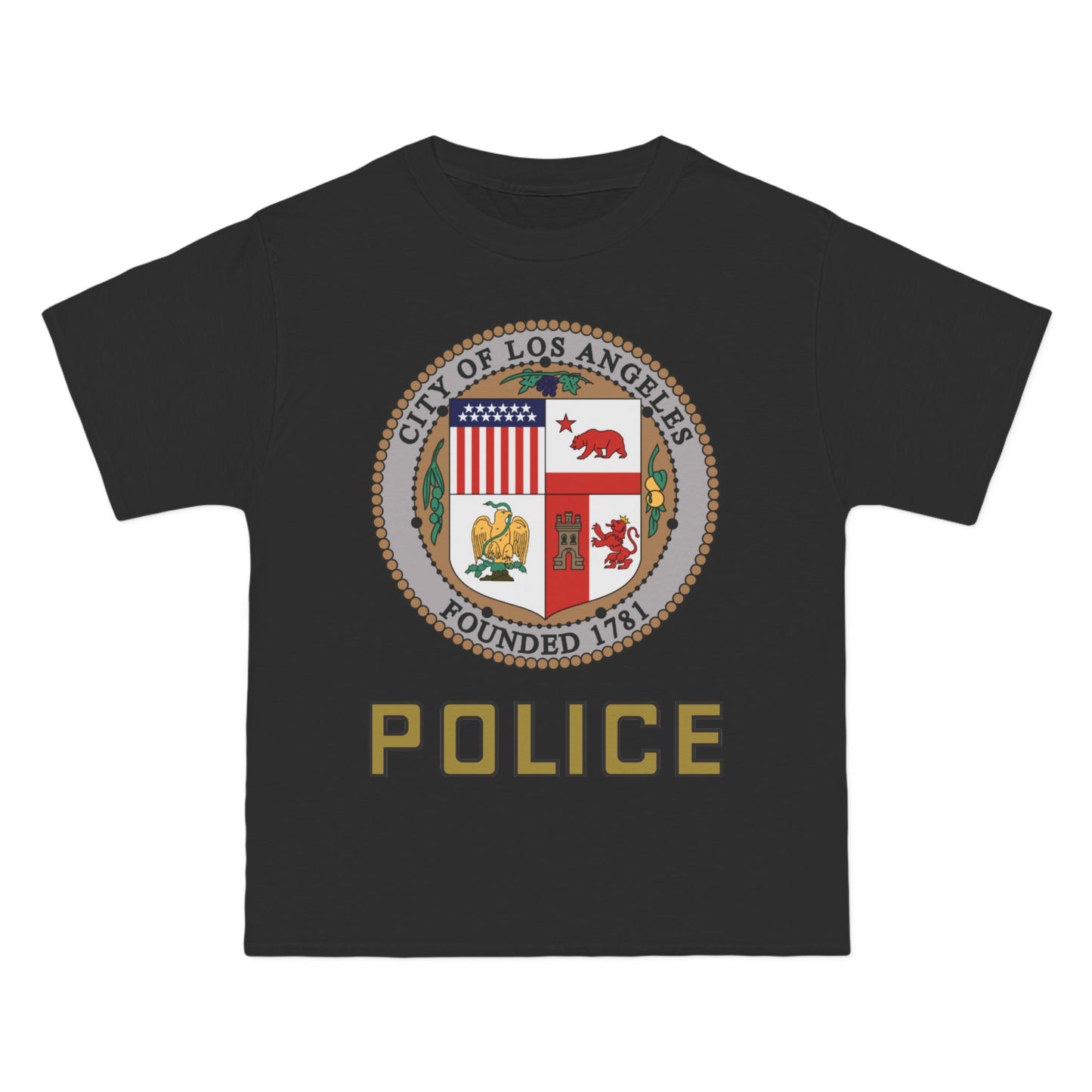 LAPD T-Shirt: (Hanes Beefy-T 100% Preshrunk Cotton Custom Printed by TheGlassyLass.com