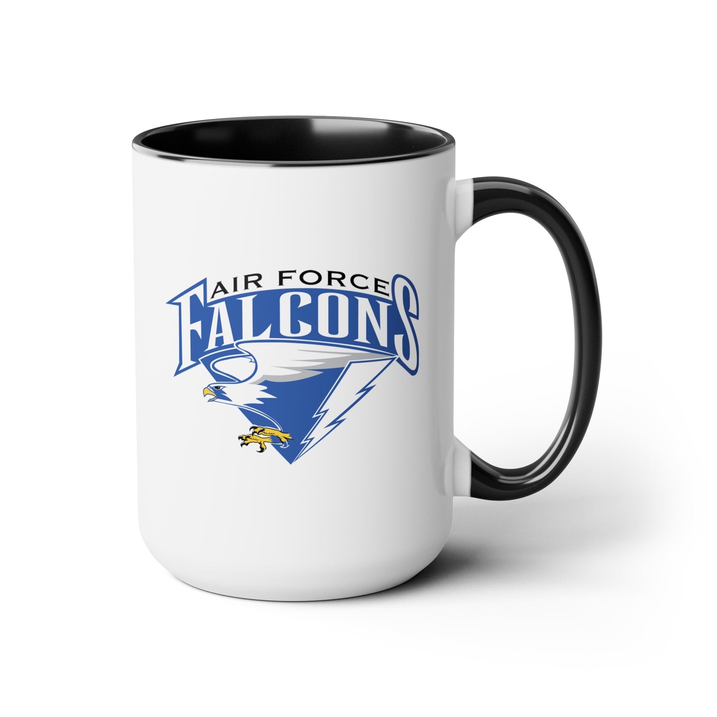 Air Force Falcons - Double Sided Black Accent White Ceramic Coffee Mug 15oz by TheGlassyLass.com