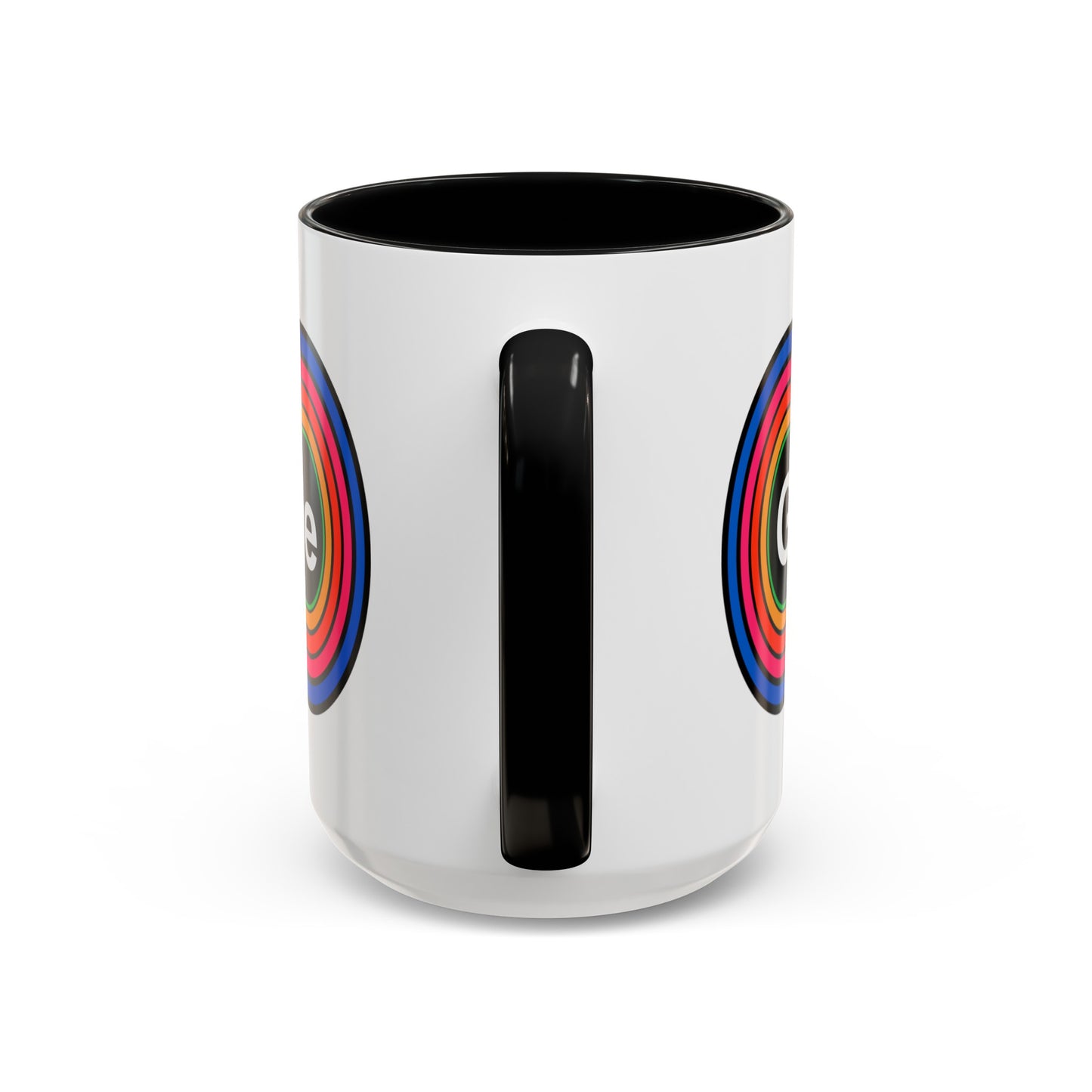 Rainbow Grammar Police Coffee Mug - Wrap Print Black Accent Ceramic 15oz - by TheGlassyLass.com