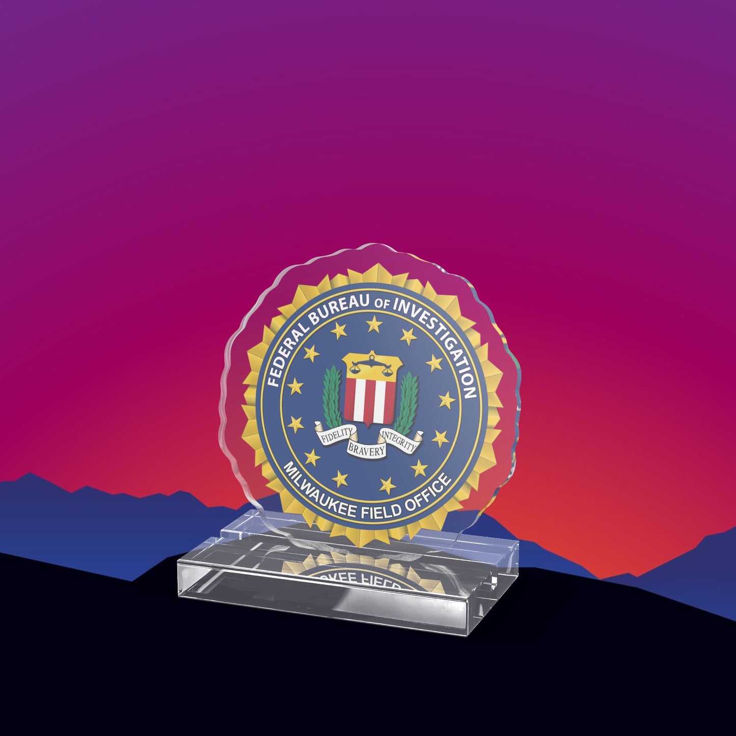 FBI Milwaukee Field Office Acrylic Standee by TheGlassyLass.com