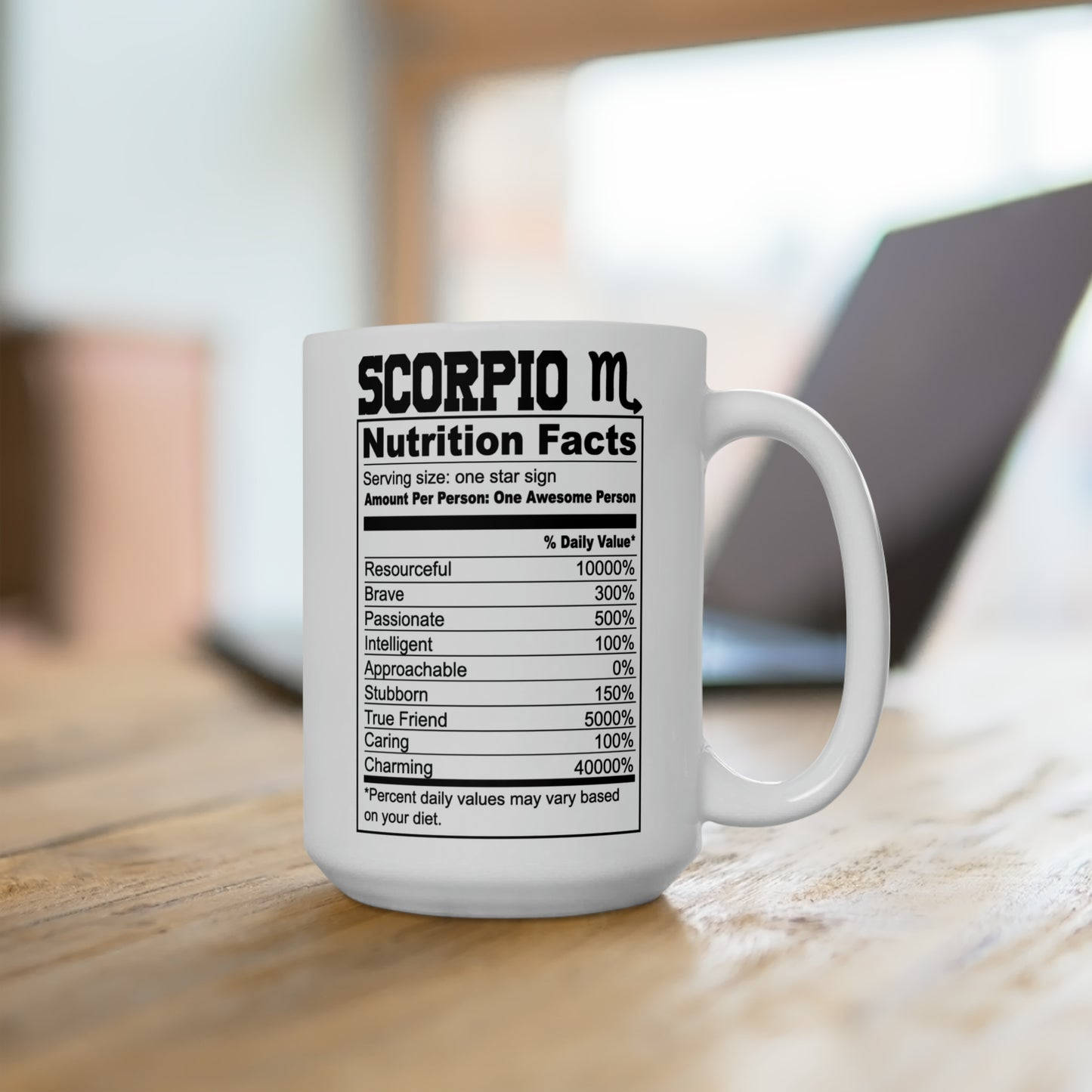 Scorpio Tarot Card Coffee Mug - Double Sided White Ceramic 15oz - by TheGlassyLass.com