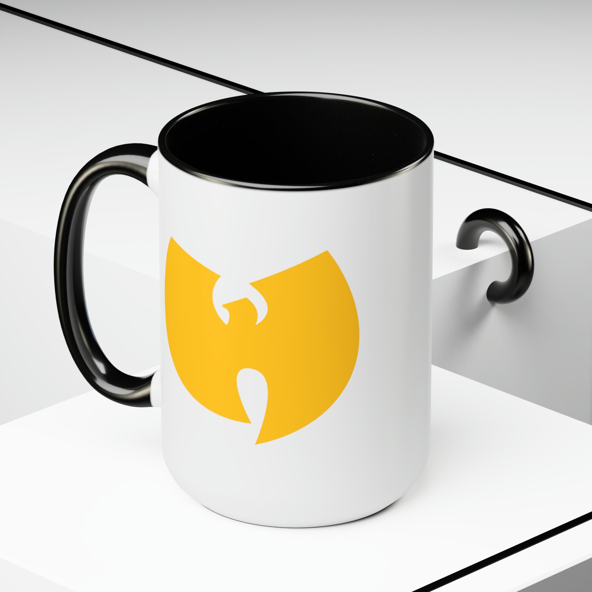 Wu-Tang Yellow Coffee Mug - Double Sided Black Accent White Ceramic 15oz by TheGlassyLass.com