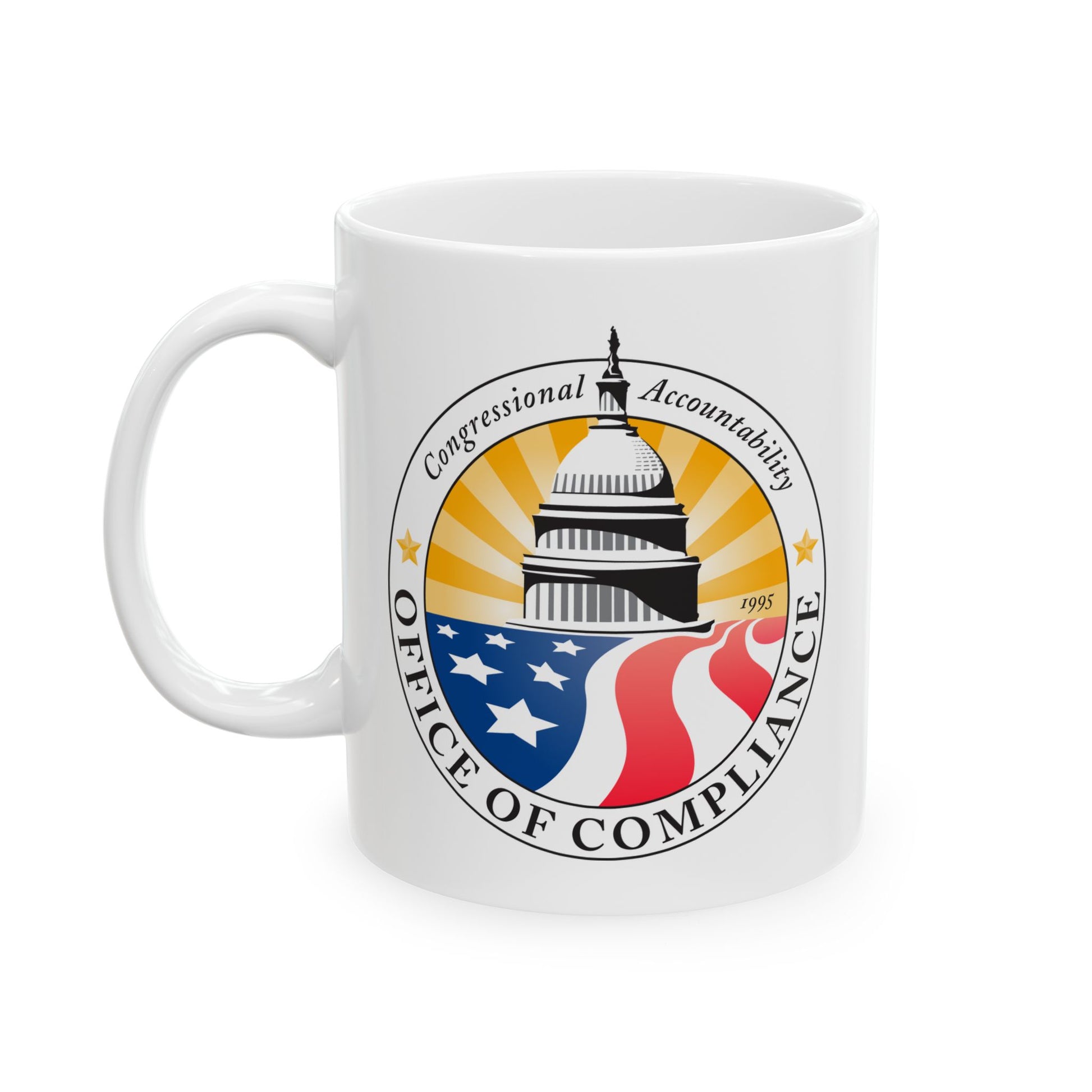 Congressional Accountability Office of Compliance Coffee Mug - Double Sided Print, White Ceramic, 11oz by TheGlassyLass.com