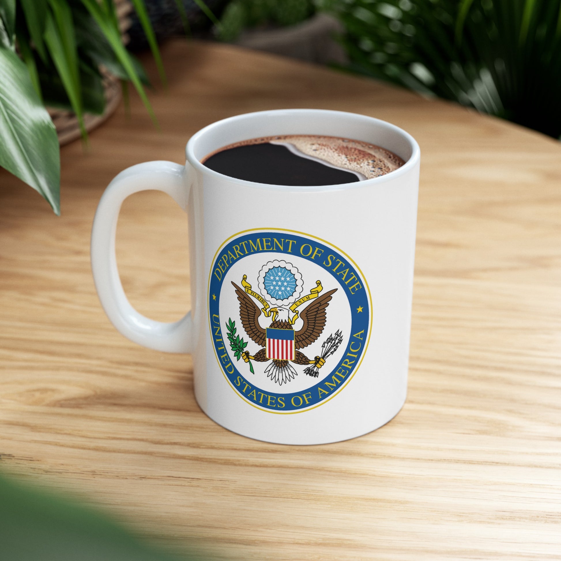 Department of State Coffee Mug - Double Sided White Ceramic 11oz by TheGlassyLass.com