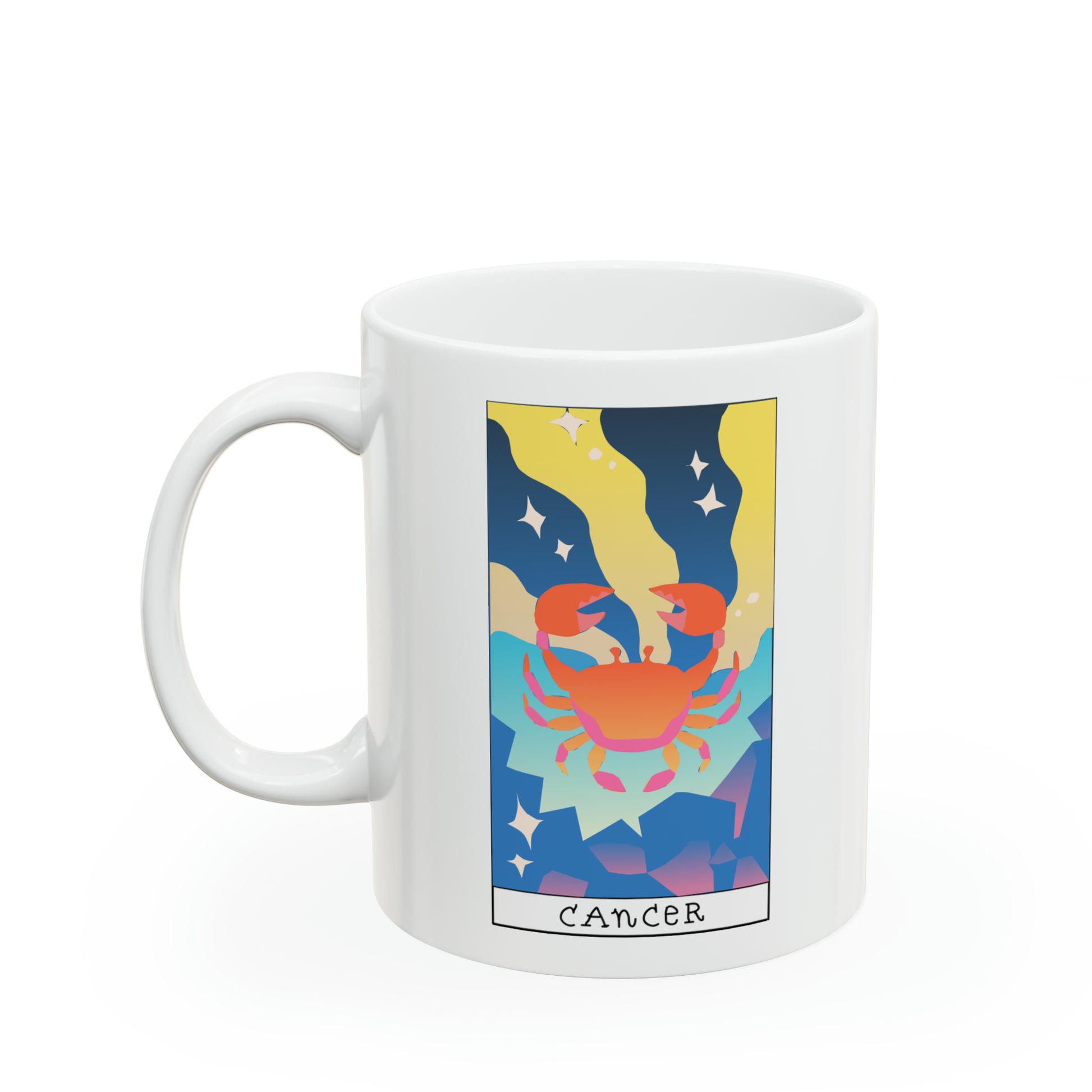 Cancer Tarot Card Coffee Mug - Double Sided 11oz White Ceramic by TheGlassyLass.com