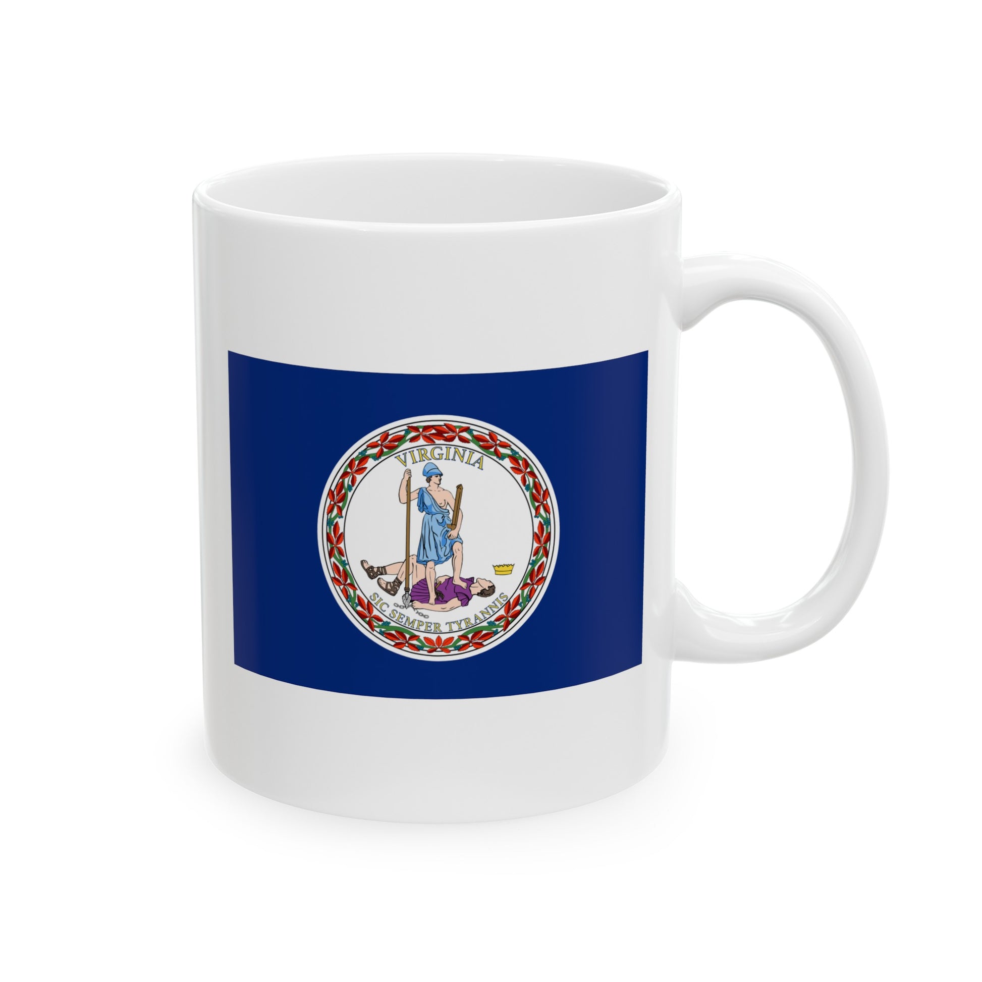 Commonwealth of Virginia State Flag - Double Sided White Ceramic Coffee Mug 11oz by TheGlassyLass.com