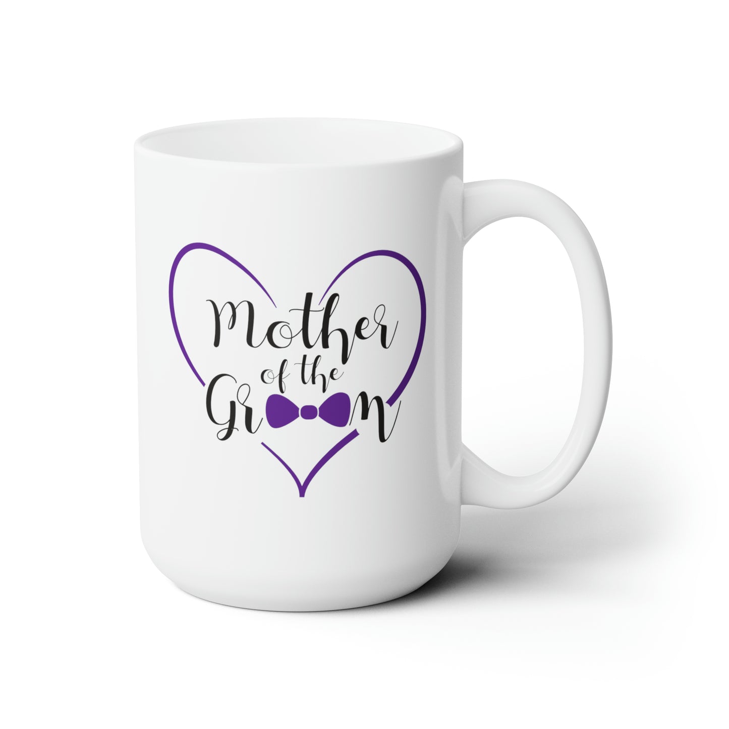 Mother of the Groom Coffee Mug - Double Sided White Ceramic 15oz - by TheGlassyLass.com