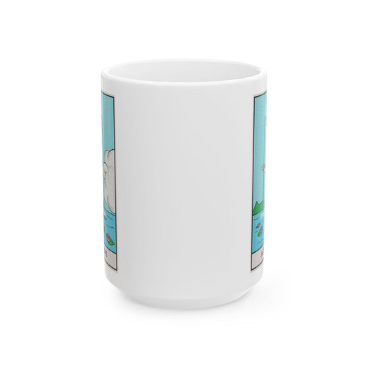 Ace of Cups Tarot Card Coffee Mug - Double Sided White Ceramic 15oz by TheGlassyLass