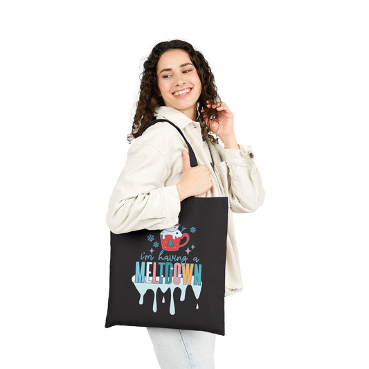 Having a Meltdown Snowman Christmas Tote Bag - Heavyweight 100% Cotton Canvas by TheGlassyLass.com