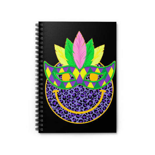 Mardi Gras Cat Mask: Spiral Notebook - Log Books - Journals - Diaries - and More Custom Printed by TheGlassyLass
