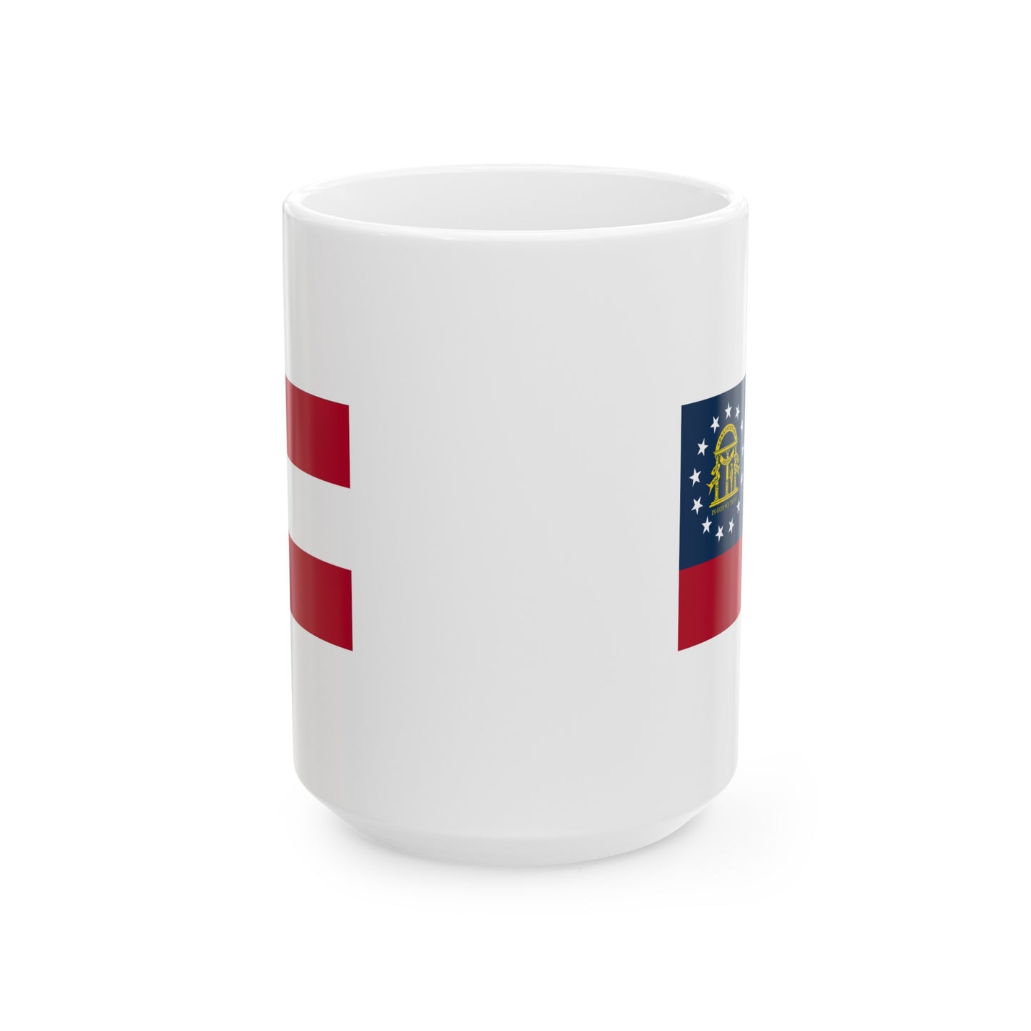 Georgia State Flag - Double Sided White Ceramic Coffee Mug 15oz by TheGlassyLass.com