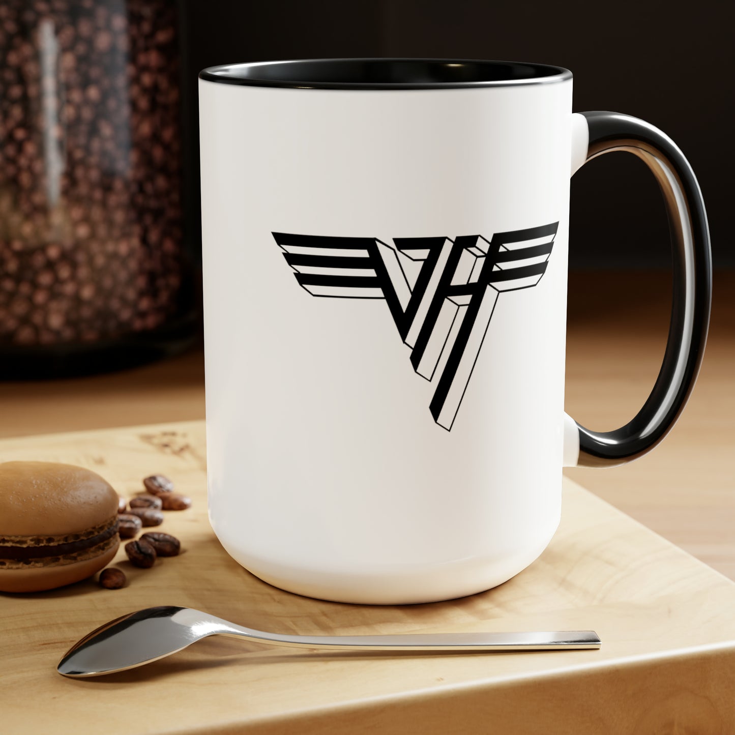 Van Halen Coffee Mug - Double Sided Black Accent White Ceramic 15oz by TheGlassyLass.com