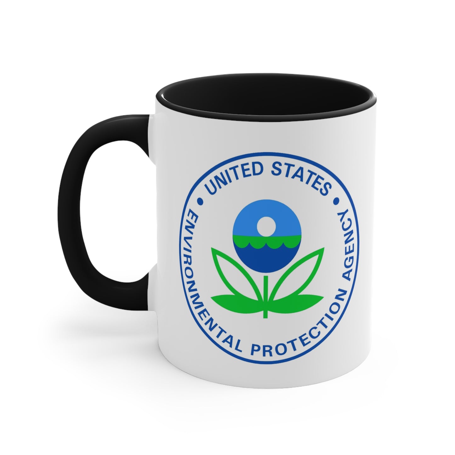 US EPA Coffee Mug - Double Sided Black Accent White Ceramic 11oz by TheGlassyLass.com