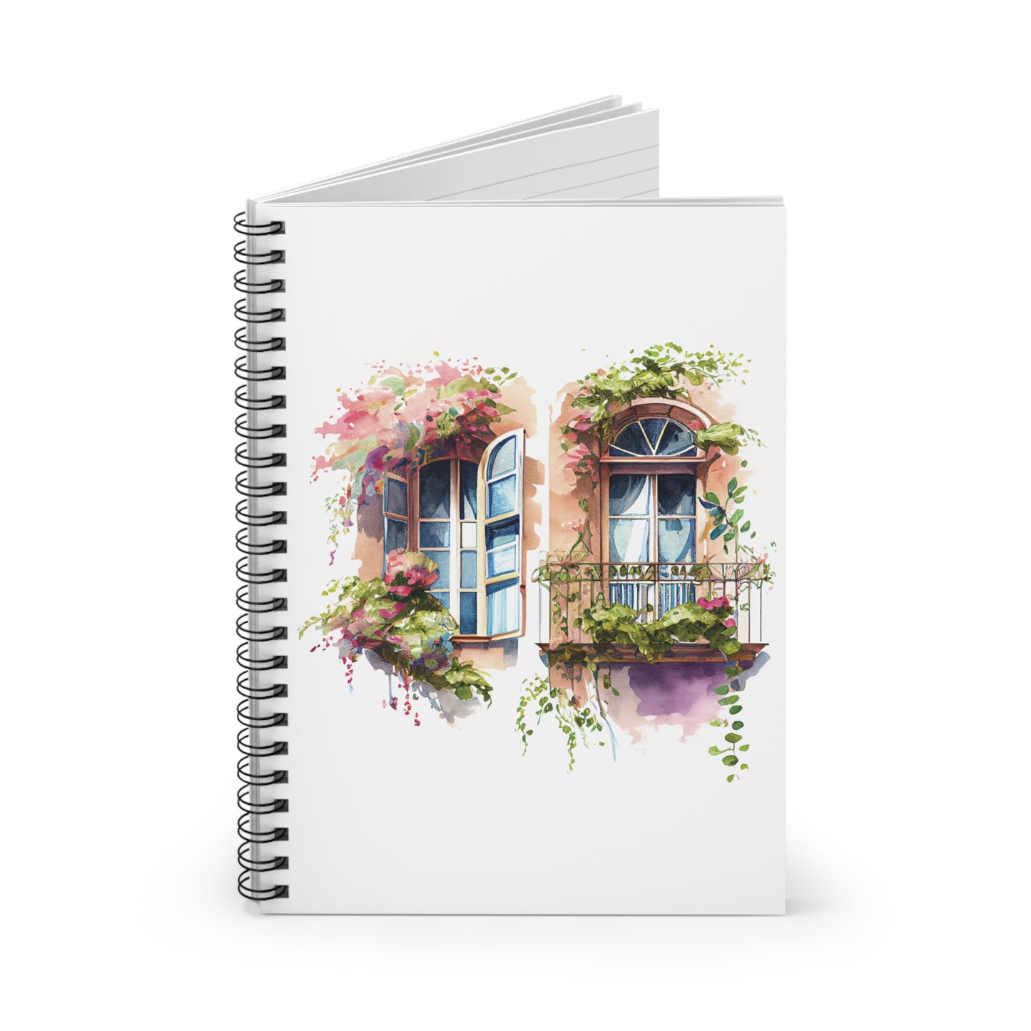 Balcony Flowers: Spiral Notebook - Log Books - Journals - Diaries - and More Custom Printed by TheGlassyLass