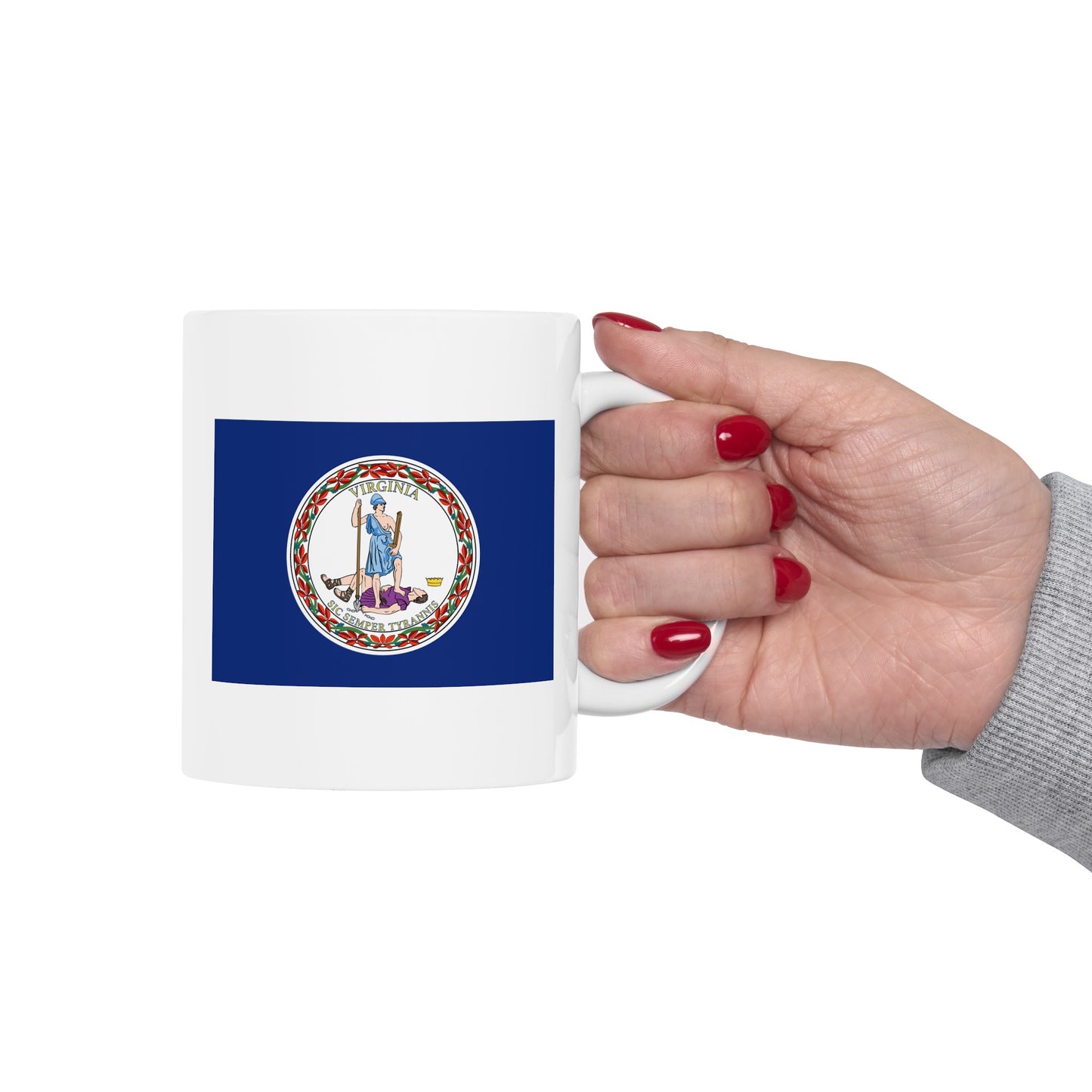 Commonwealth of Virginia State Flag - Double Sided White Ceramic Coffee Mug 11oz by TheGlassyLass.com