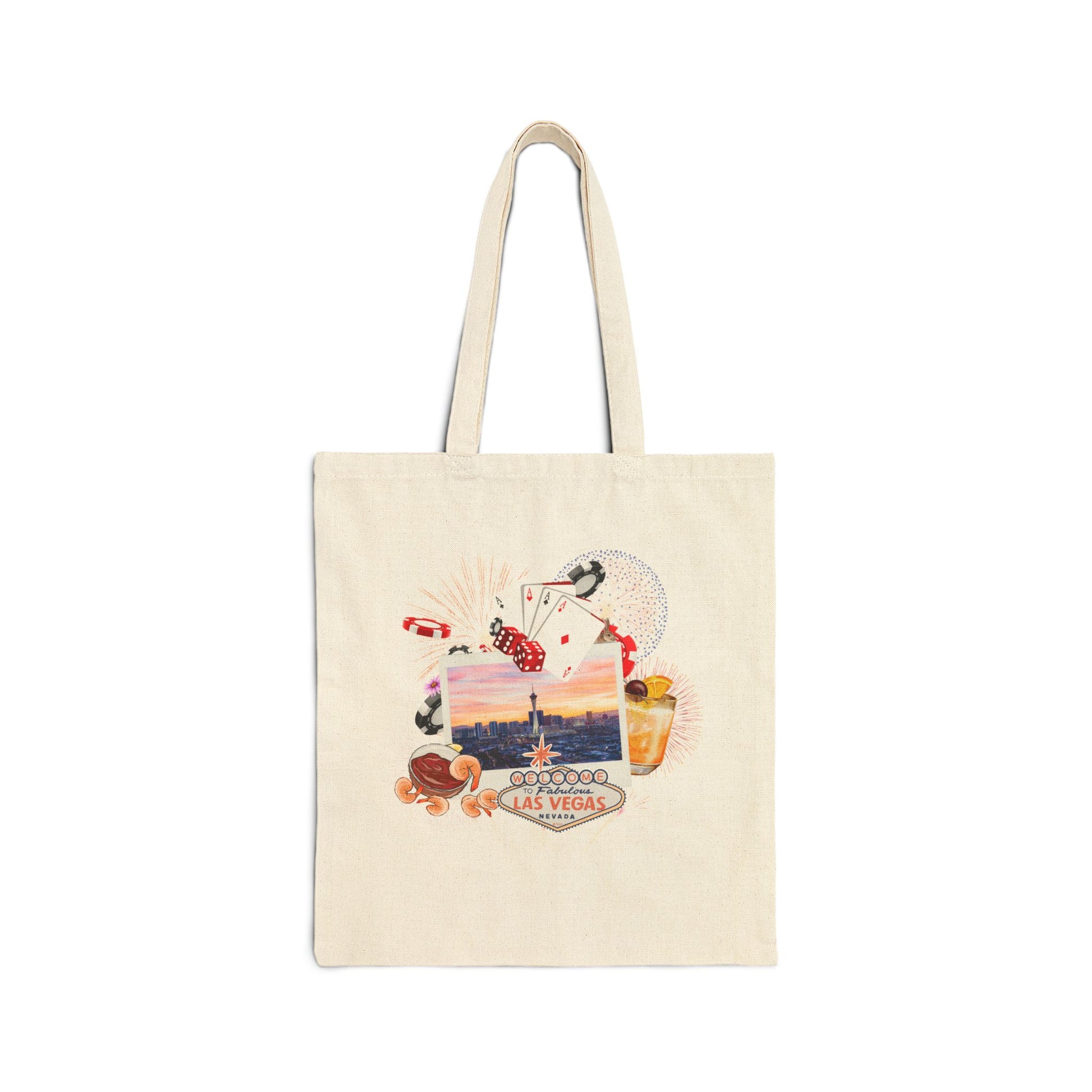 Las Vegas Travel Tote Bag - Heavyweight 100% Cotton Canvas by TheGlassyLass.com