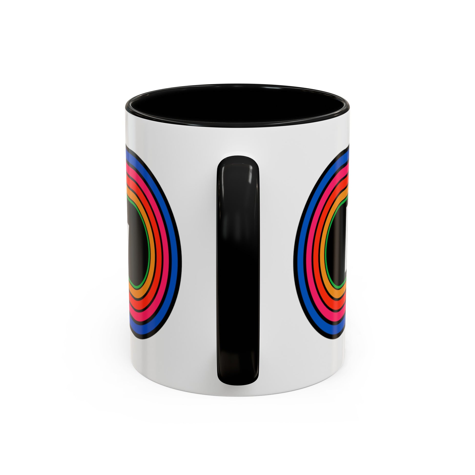 Rainbow Meemaw Pronouns Coffee Mug - Wrap Print Black Accent Ceramic 11oz - by TheGlassyLass.com