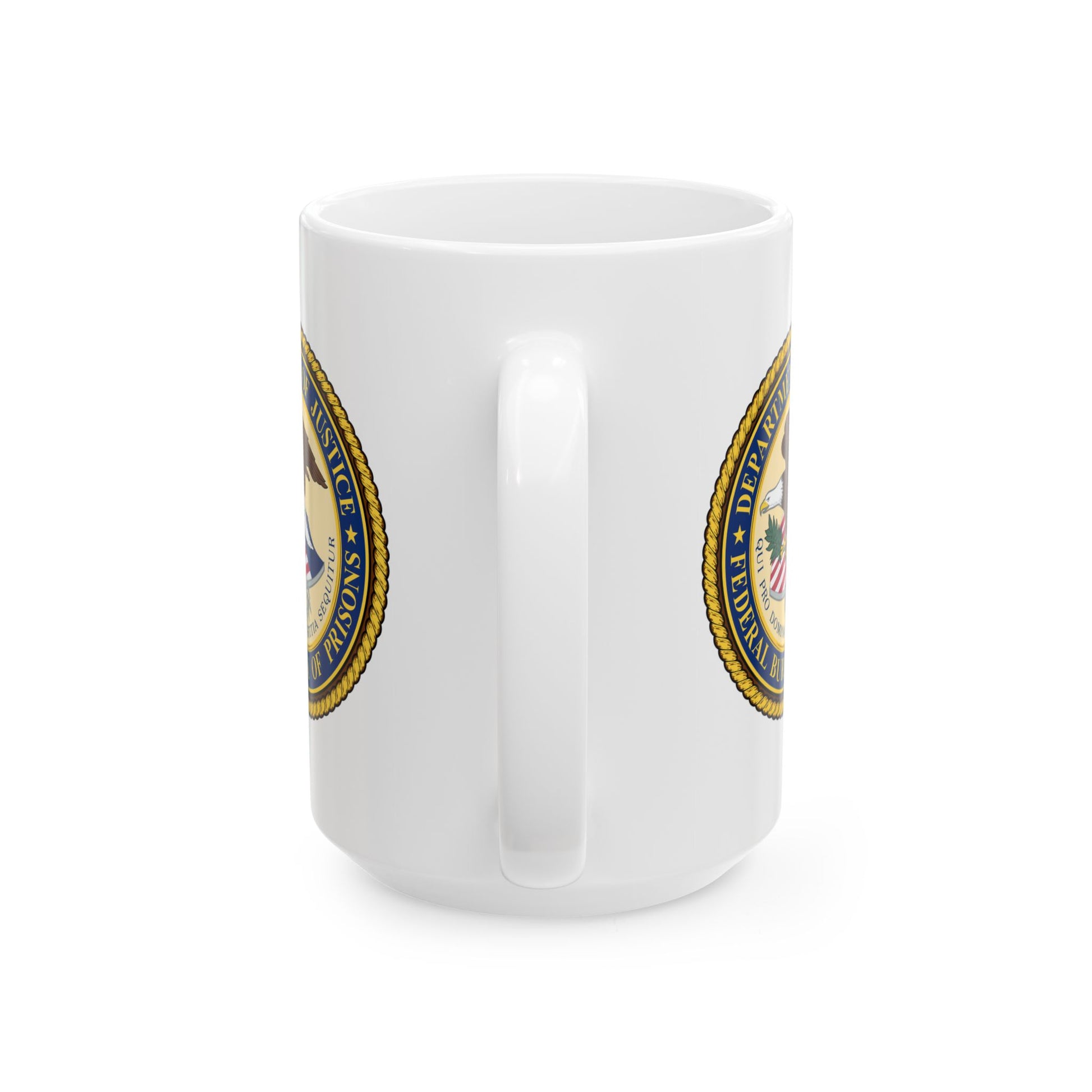 Federal Bureau of Prisons Coffee Mug - Double Sided White Ceramic 15oz by TheGlassyLass.com