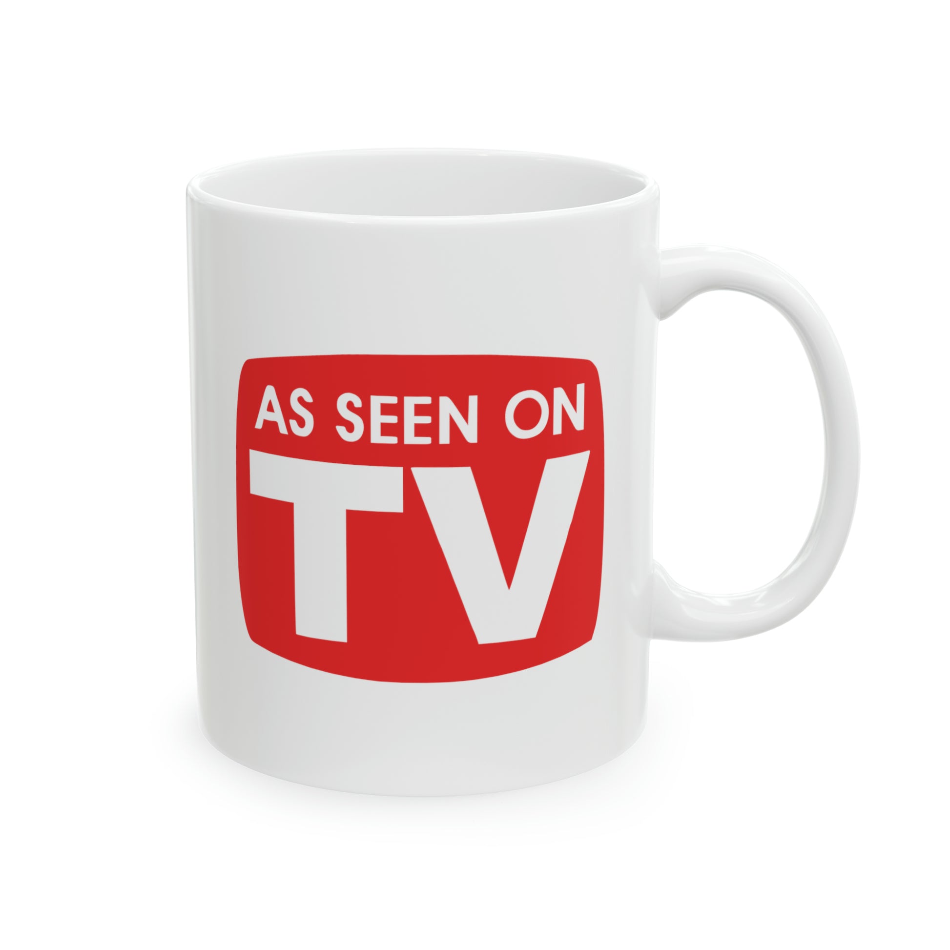 As Seen on TV Coffee Mug - Double Sided White Ceramic 11oz by TheGlassyLass.com