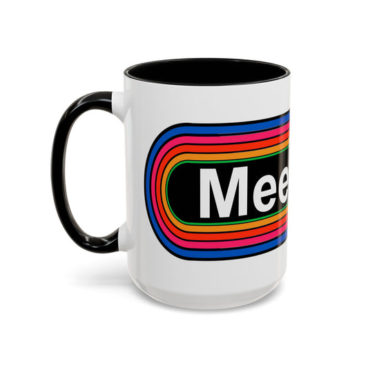 Rainbow Meemaw Pronouns Coffee Mug - Wrap Print Black Accent Ceramic 15oz - by TheGlassyLass.com
