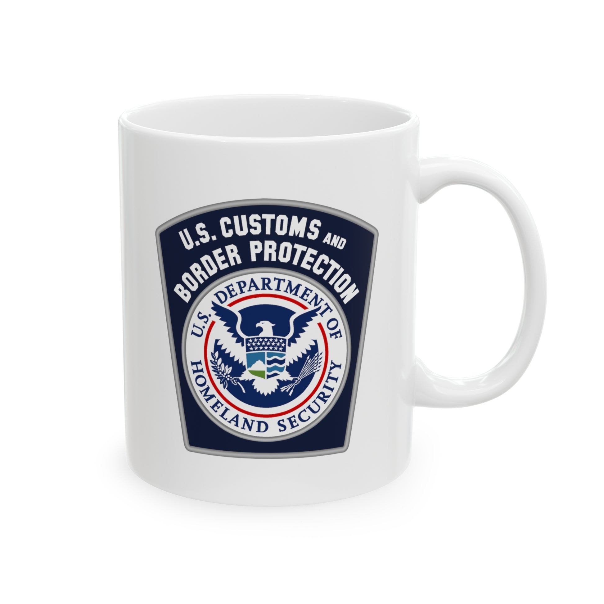 US Customs and Border Protection Coffee Mug - Double Sided White Ceramic 11oz by TheGlassyLass.com