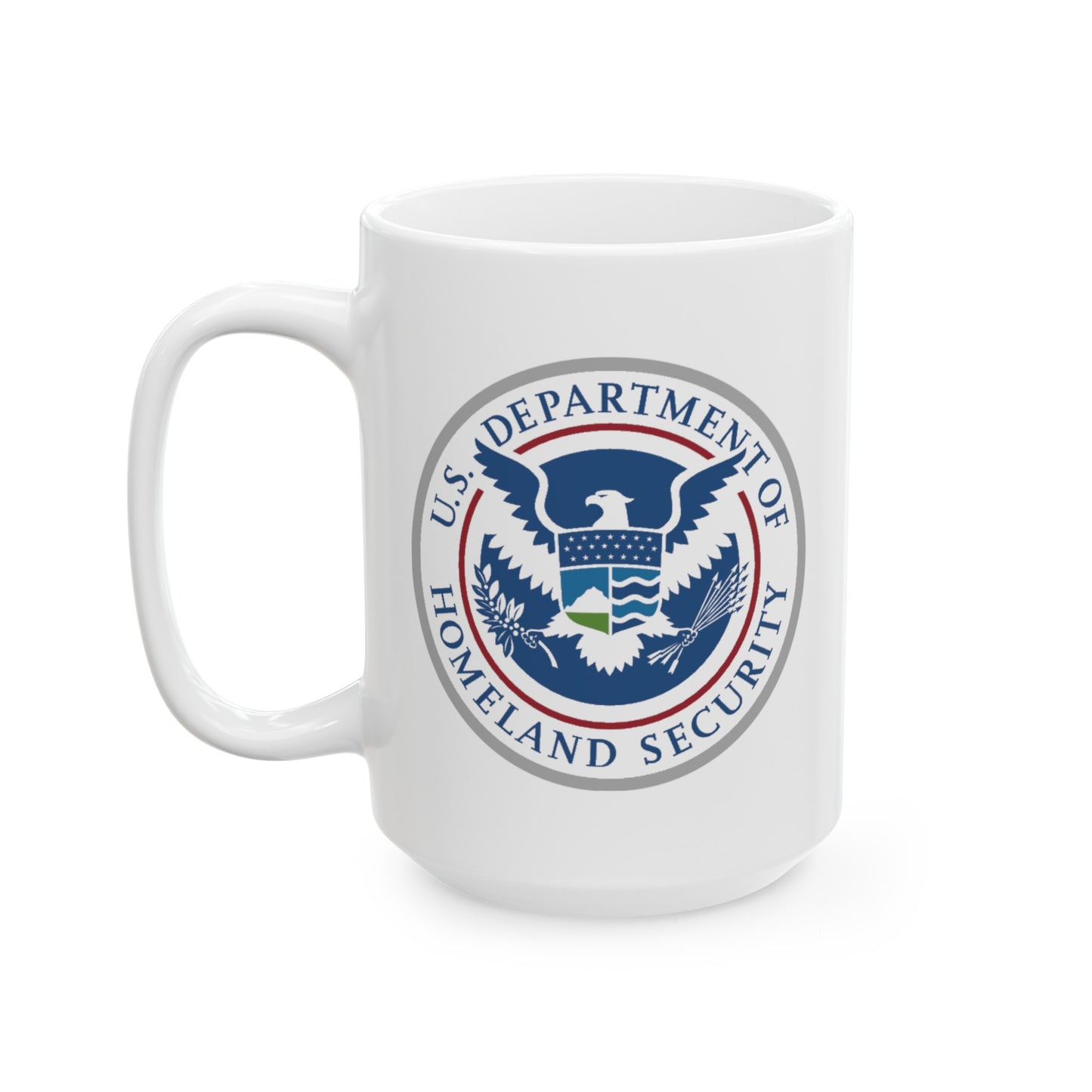 Homeland Security Coffee Mug - Double Sided White Ceramic 15oz by TheGlassyLass.com