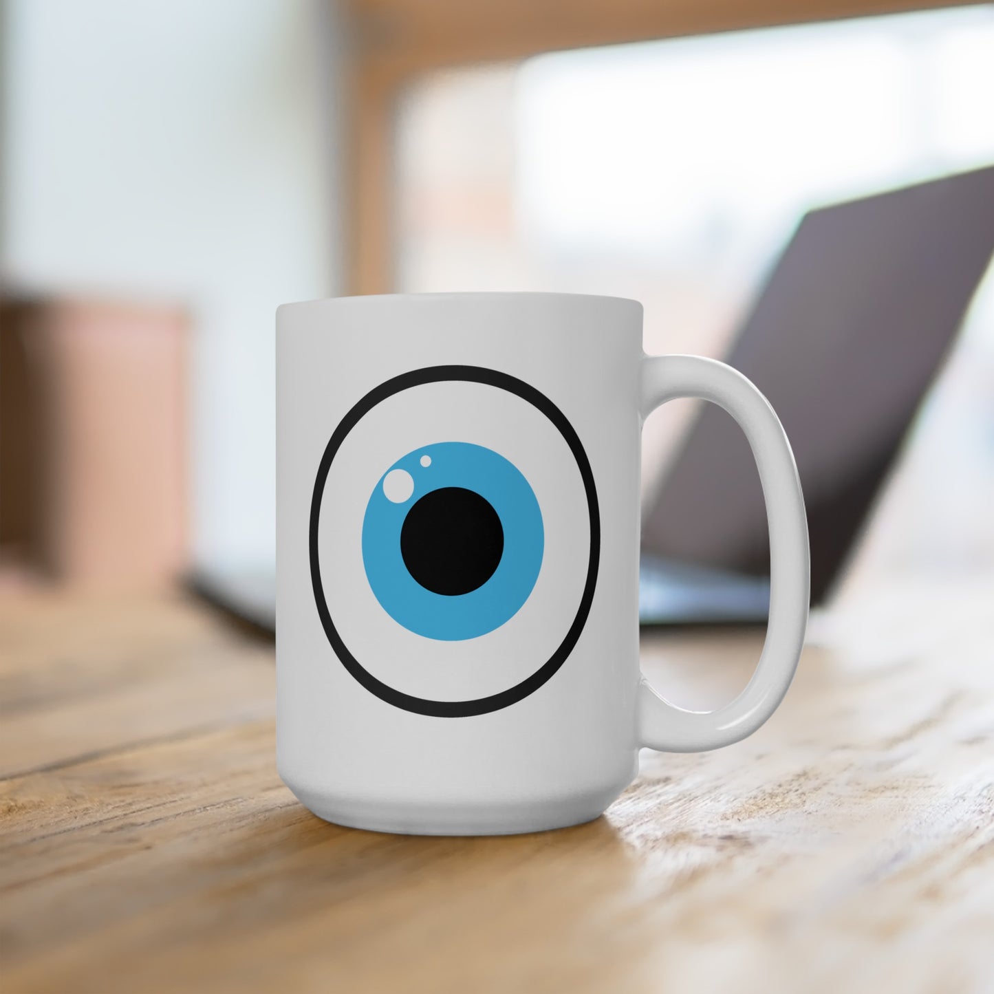 Eye on You Coffee Mug - Double Sided White Ceramic 15oz by TheGlassyLass.com