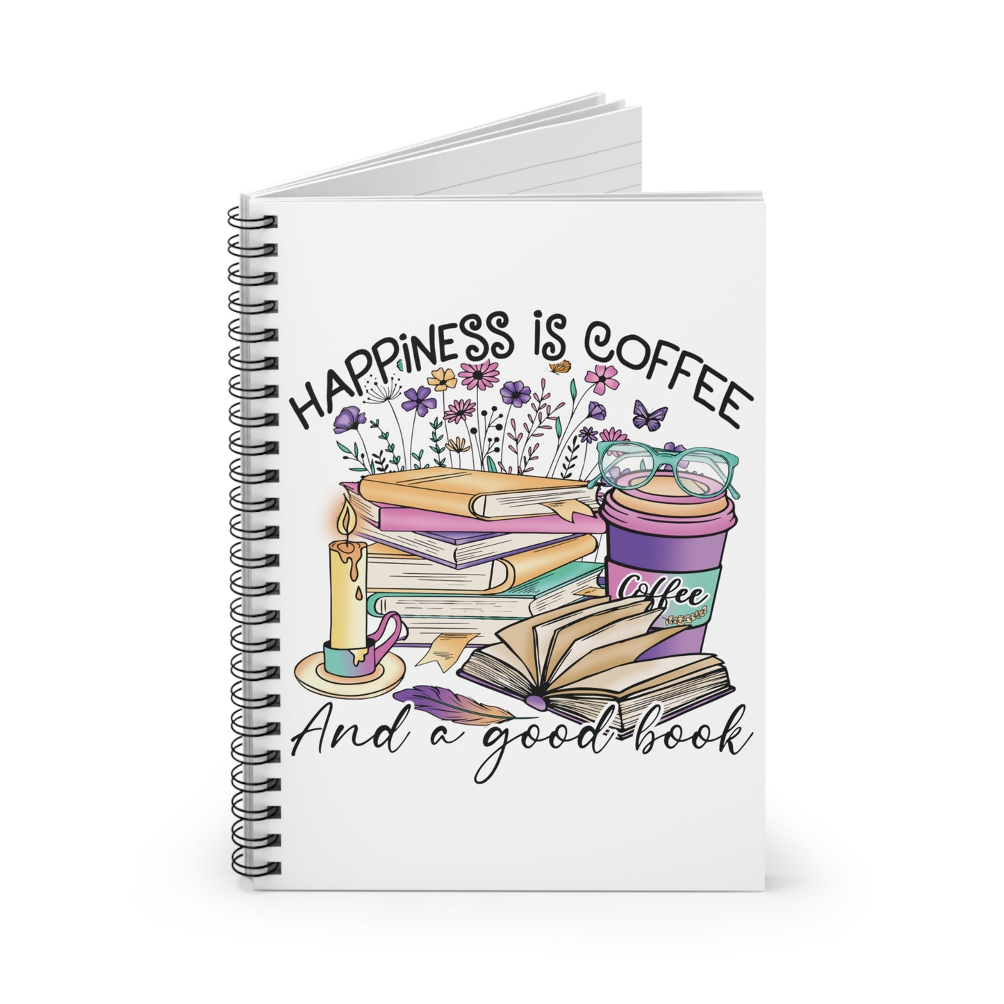 Happiness Is: Spiral Notebook - Log Books - Journals - Diaries - and More Custom Printed by TheGlassyLass