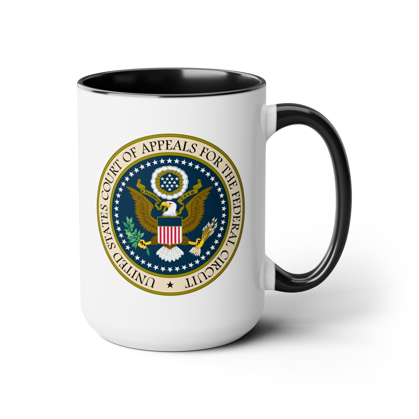 US Court of Appeals Coffee Mug - Double Sided Black Accent White Ceramic 15oz by TheGlassyLass.com