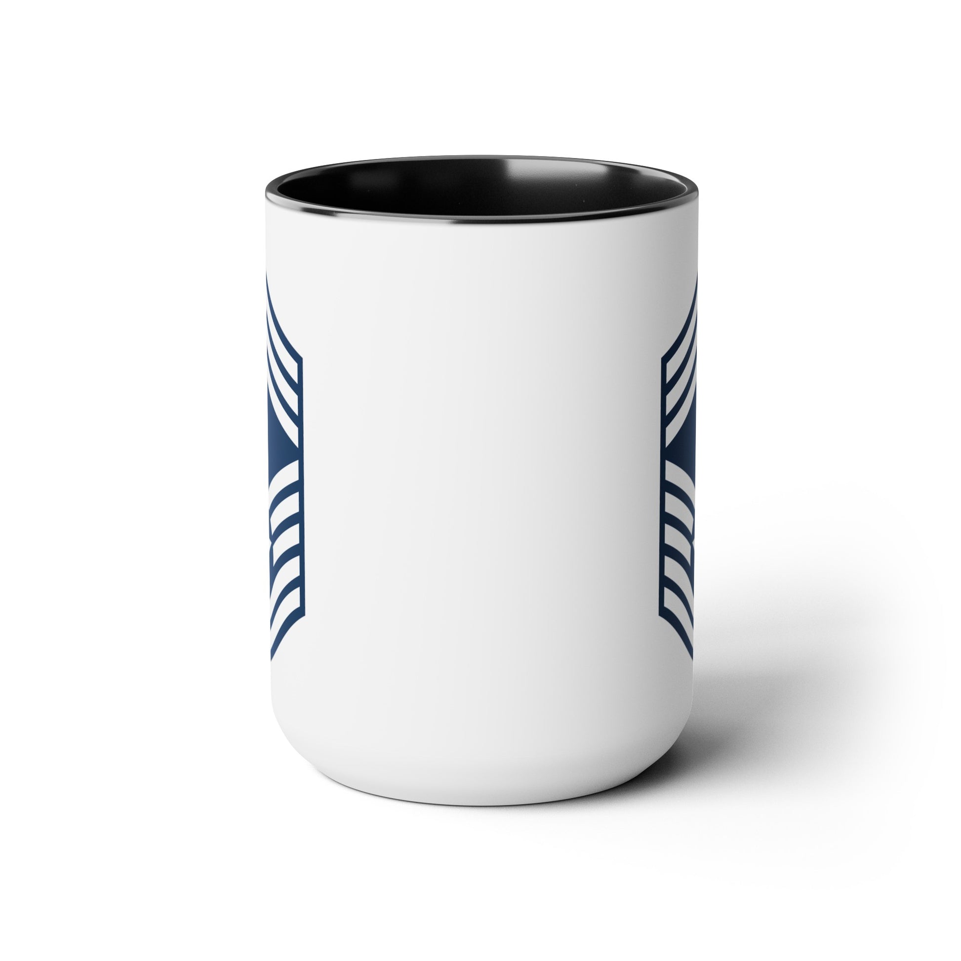 Air Force Chief Master Sergeant Stripes - Double Sided Black Accent White Ceramic Coffee Mug 15oz by TheGlassyLass.com