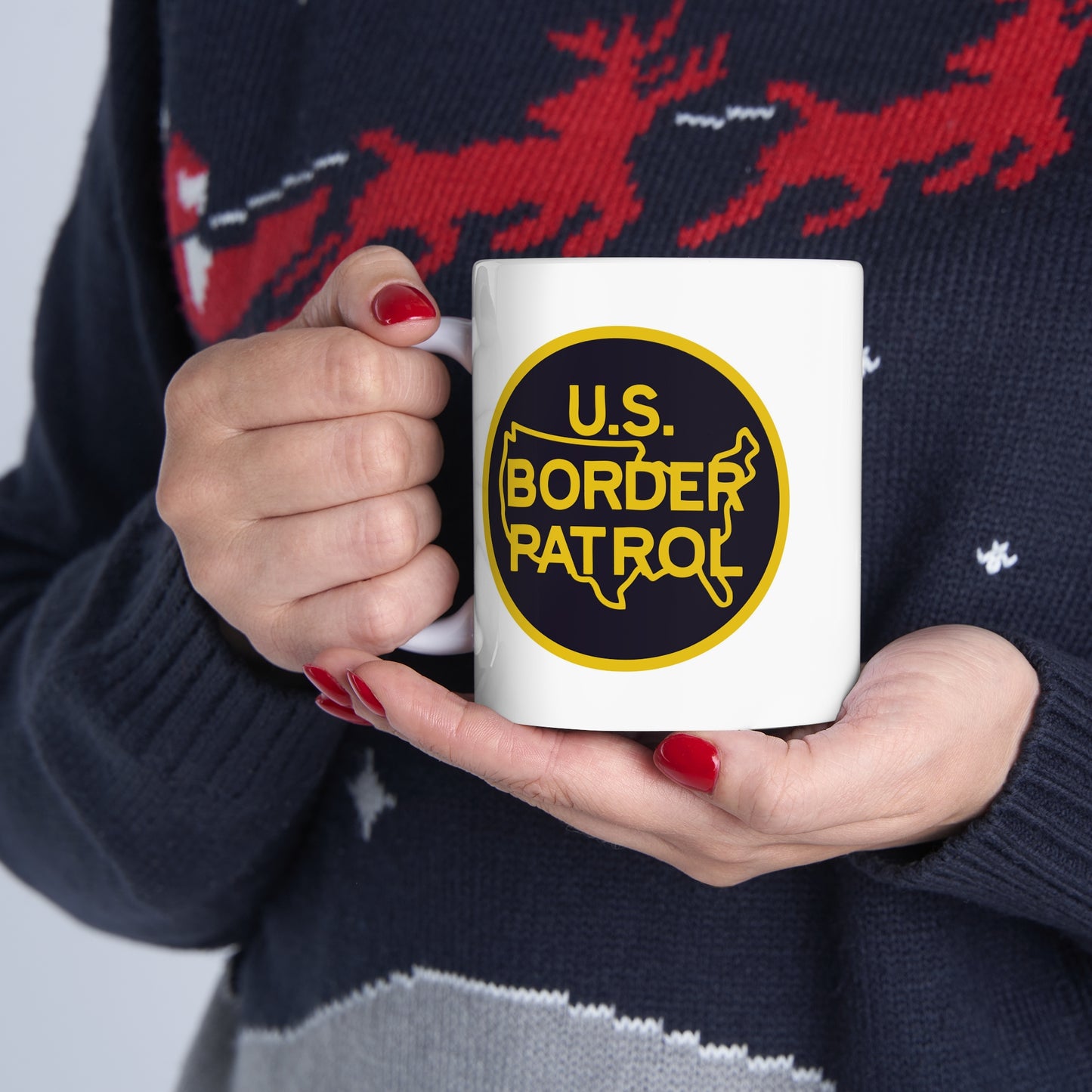 US Border Patrol Coffee Mug - Double Sided White Ceramic 11oz by TheGlassyLass.com