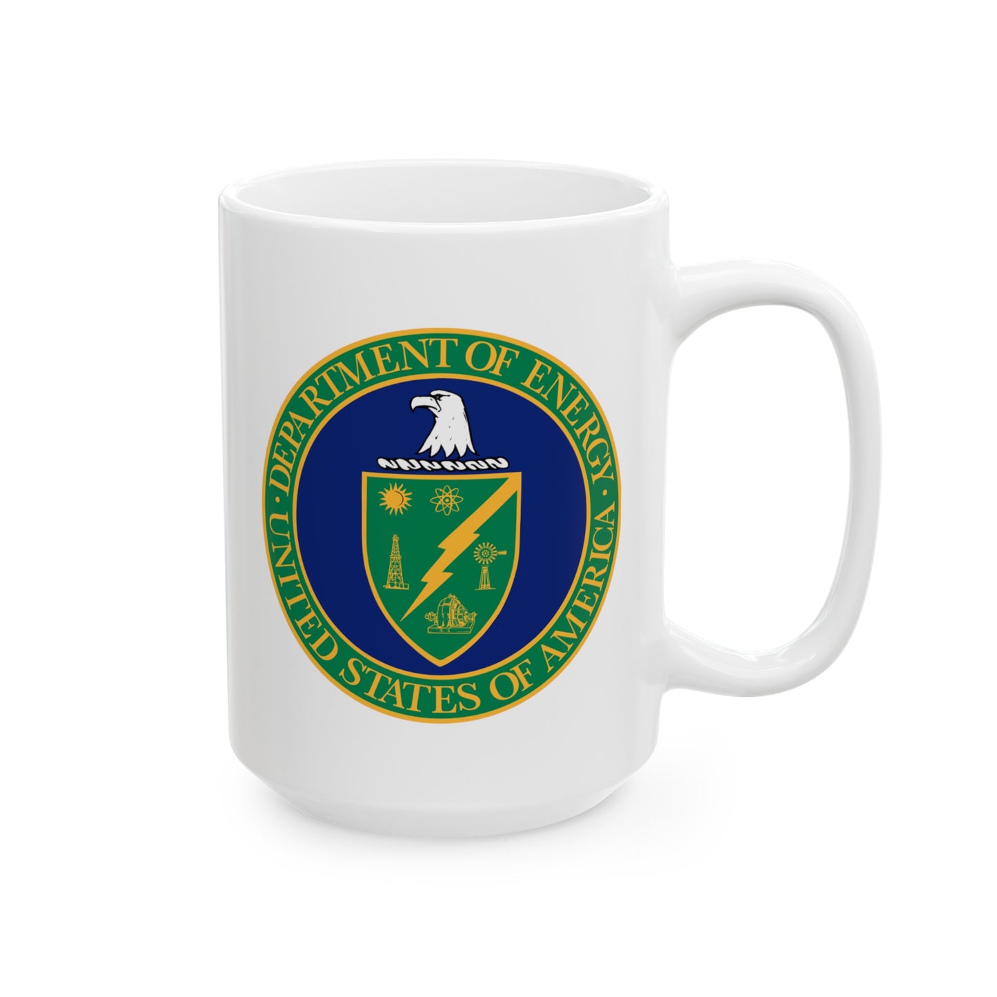 Department of Energy Coffee Mug - Double Sided White Ceramic 15oz by TheGlassyLass.com