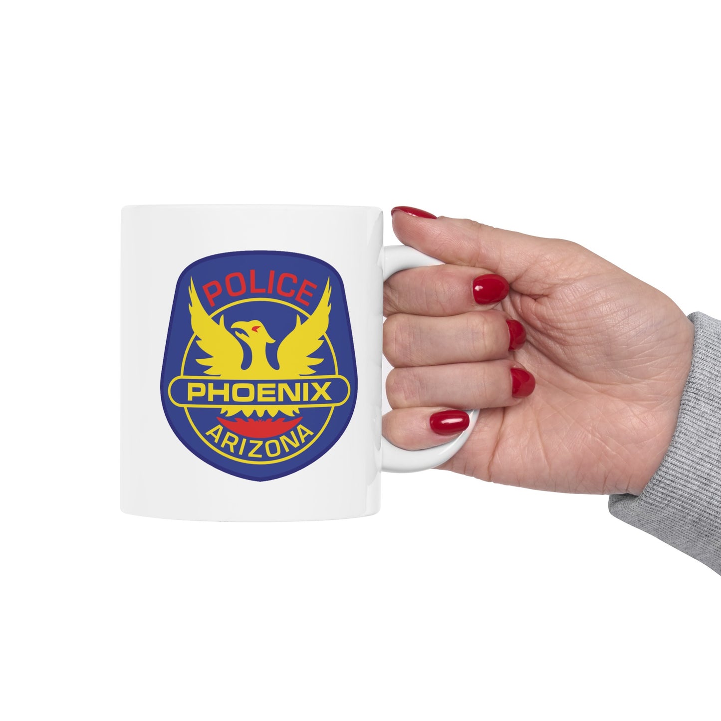 Phoenix Police Coffee Mug - Double Sided White Ceramic 11oz by TheGlassyLass.com